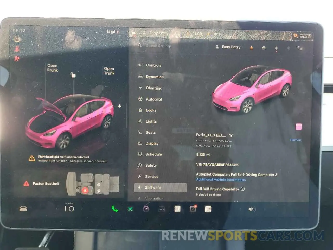 9 Фотография поврежденного автомобиля 7SAYGAEE8PF645129 TESLA MODEL Y 2023