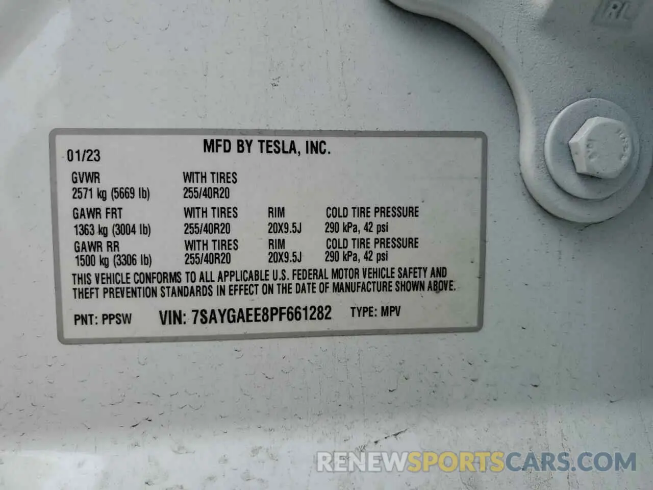 12 Photograph of a damaged car 7SAYGAEE8PF661282 TESLA MODEL Y 2023