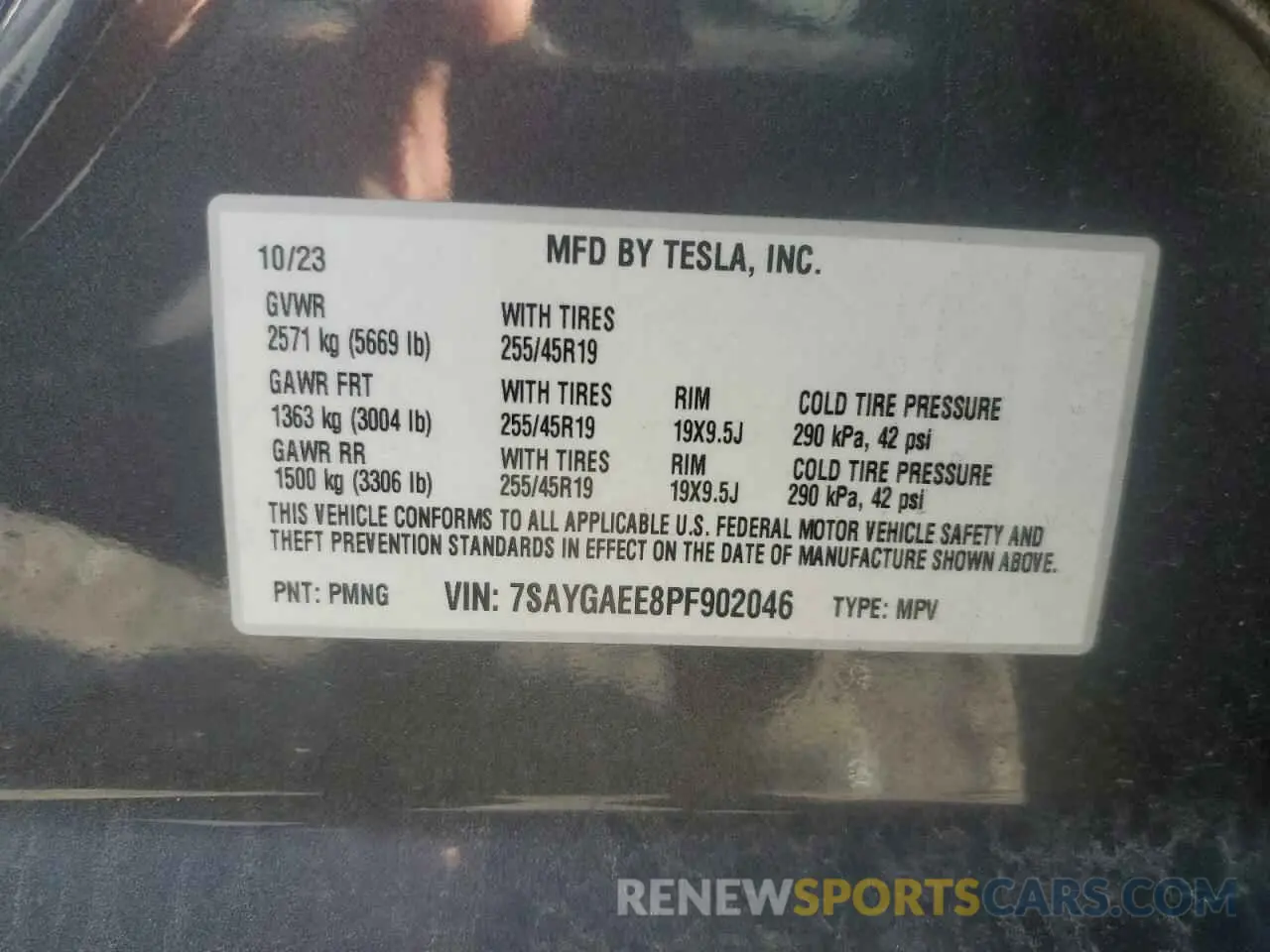 14 Photograph of a damaged car 7SAYGAEE8PF902046 TESLA MODEL Y 2023