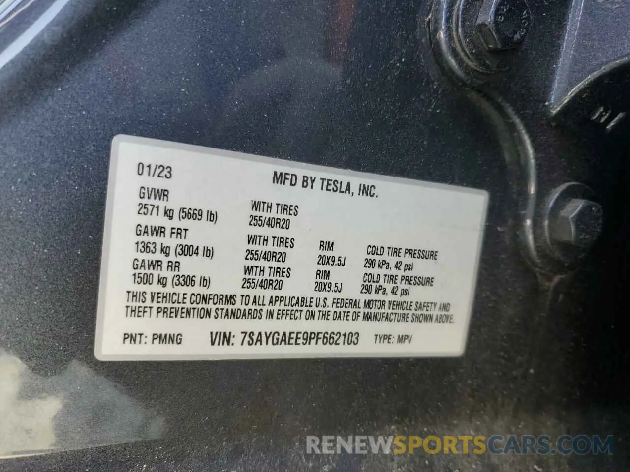 12 Фотография поврежденного автомобиля 7SAYGAEE9PF662103 TESLA MODEL Y 2023