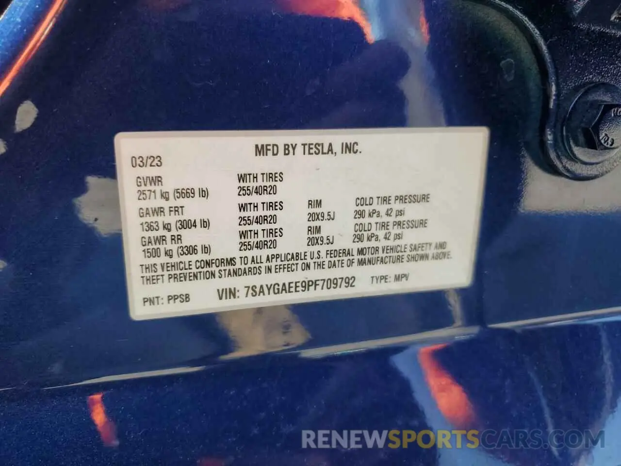15 Фотография поврежденного автомобиля 7SAYGAEE9PF709792 TESLA MODEL Y 2023