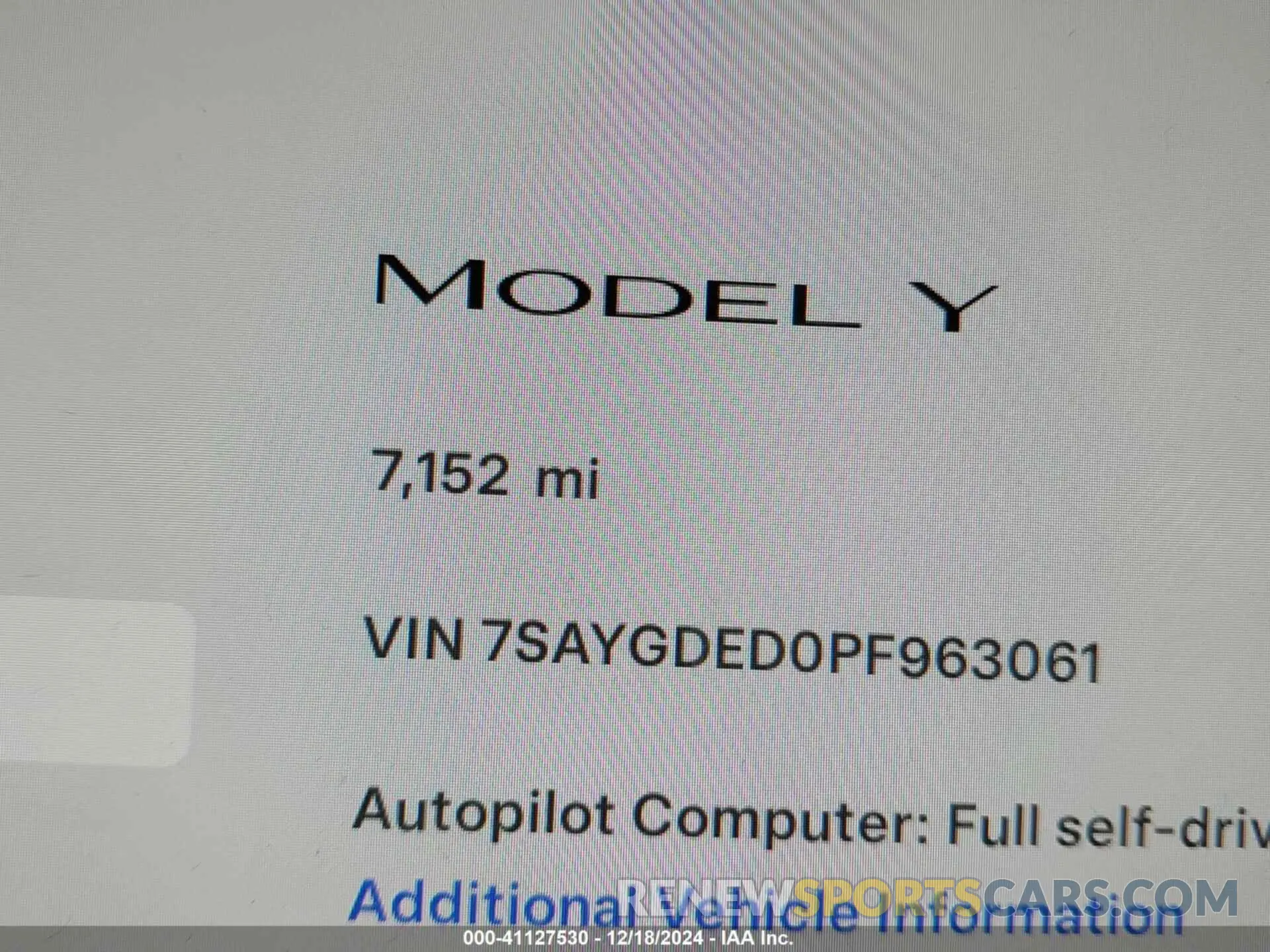 15 Фотография поврежденного автомобиля 7SAYGDED0PF963061 TESLA MODEL Y 2023