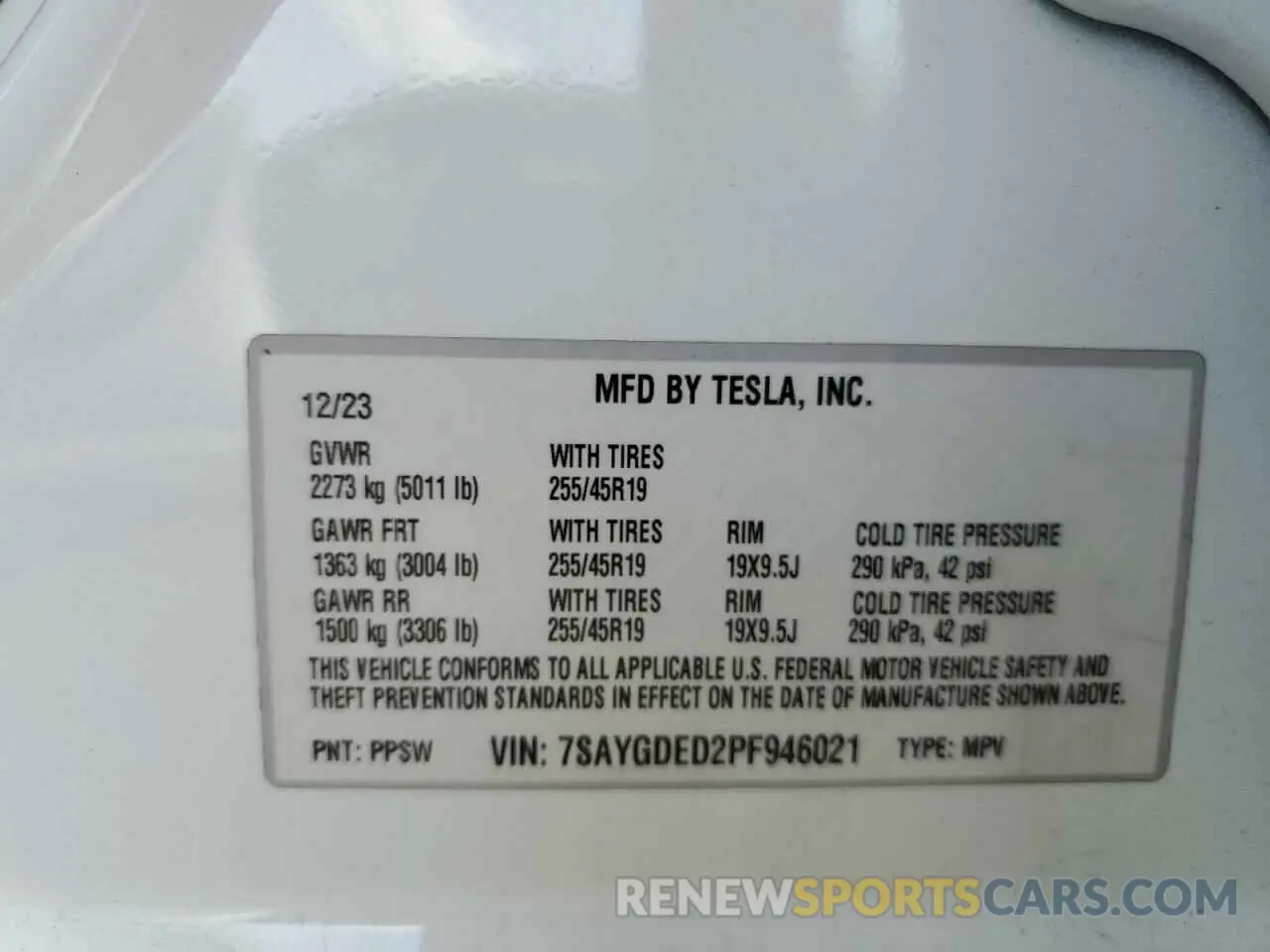 13 Фотография поврежденного автомобиля 7SAYGDED2PF946021 TESLA MODEL Y 2023
