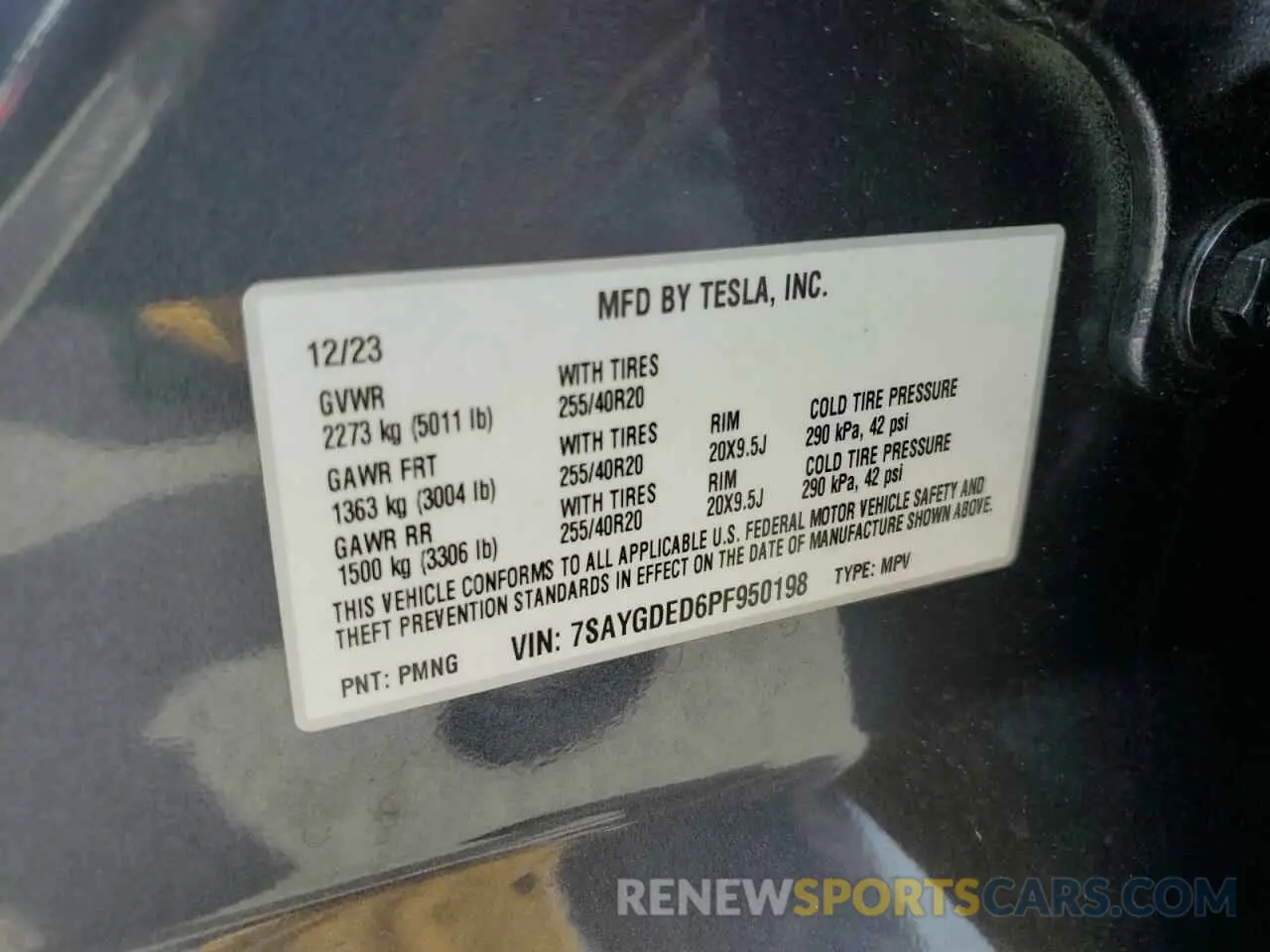 13 Photograph of a damaged car 7SAYGDED6PF950198 TESLA MODEL Y 2023