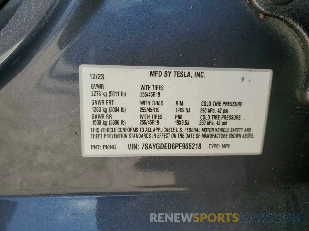 14 Photograph of a damaged car 7SAYGDED6PF965218 TESLA MODEL Y 2023