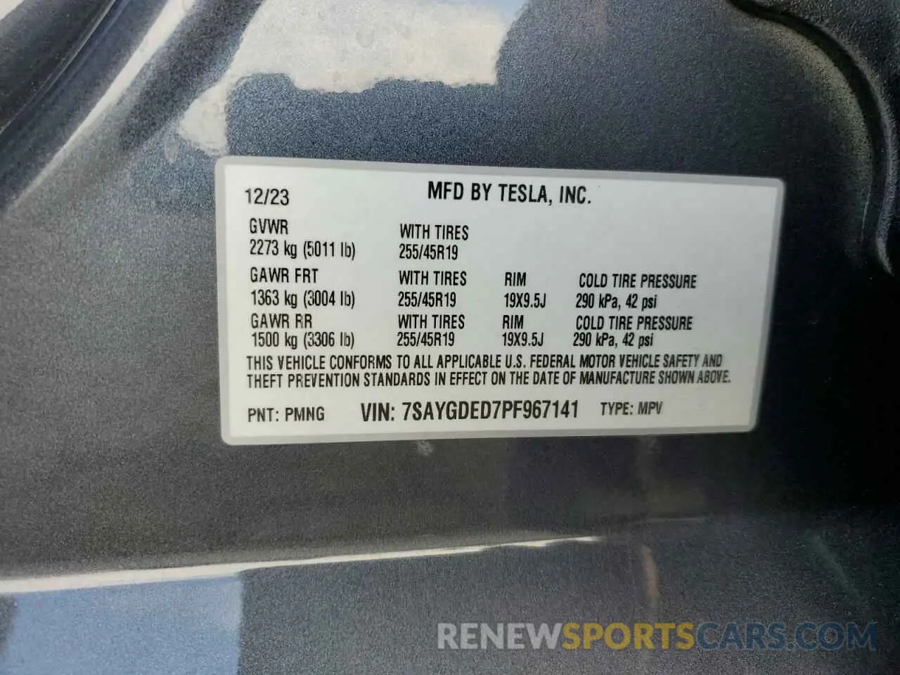 14 Photograph of a damaged car 7SAYGDED7PF967141 TESLA MODEL Y 2023