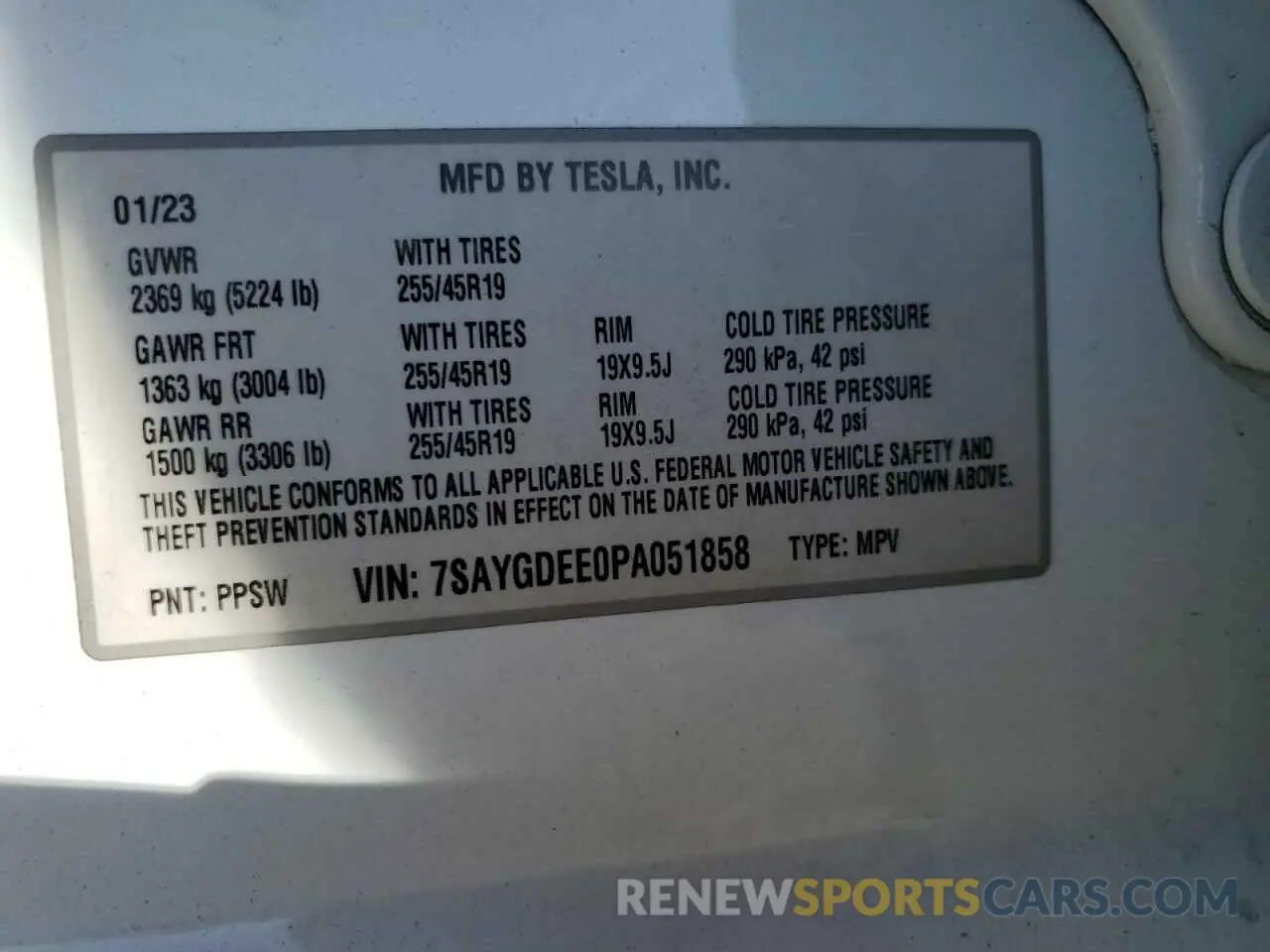 12 Photograph of a damaged car 7SAYGDEE0PA051858 TESLA MODEL Y 2023