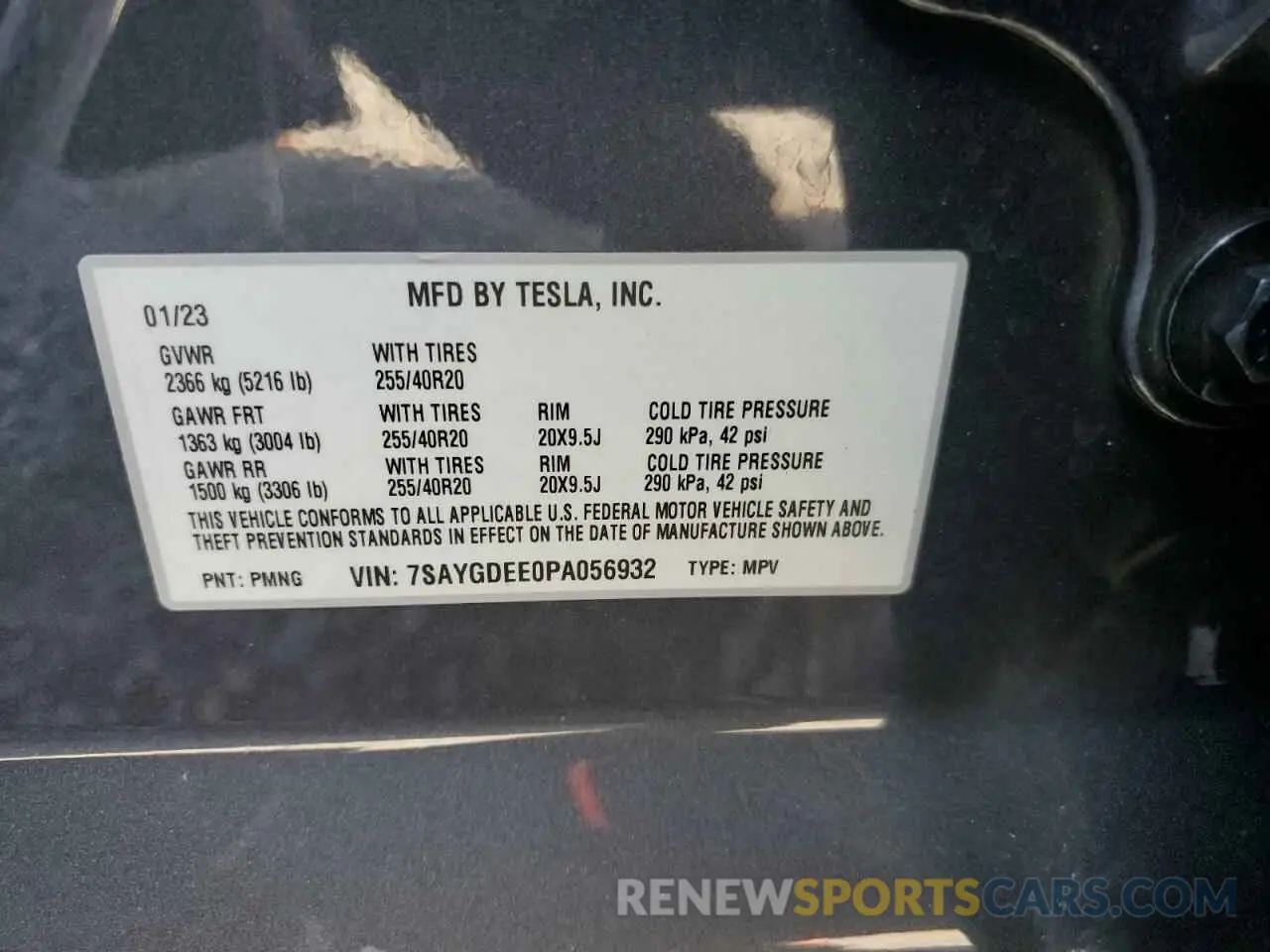 12 Фотография поврежденного автомобиля 7SAYGDEE0PA056932 TESLA MODEL Y 2023