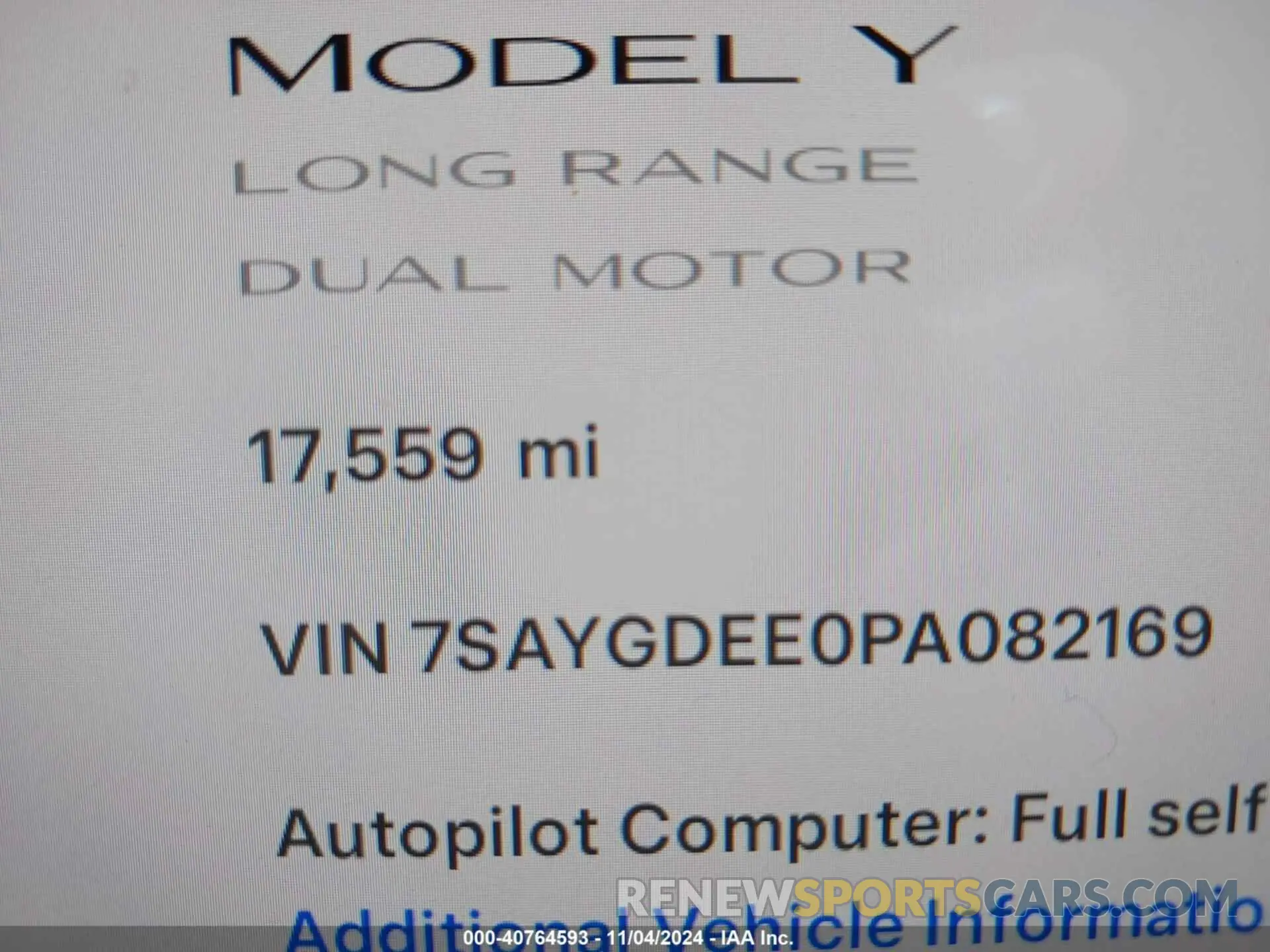 15 Фотография поврежденного автомобиля 7SAYGDEE0PA082169 TESLA MODEL Y 2023
