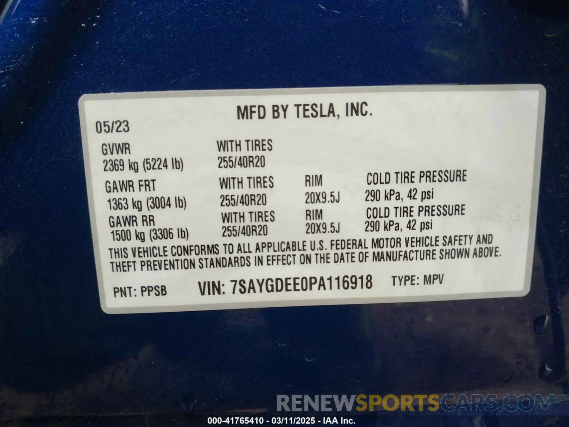 8 Photograph of a damaged car 7SAYGDEE0PA116918 TESLA MODEL Y 2023