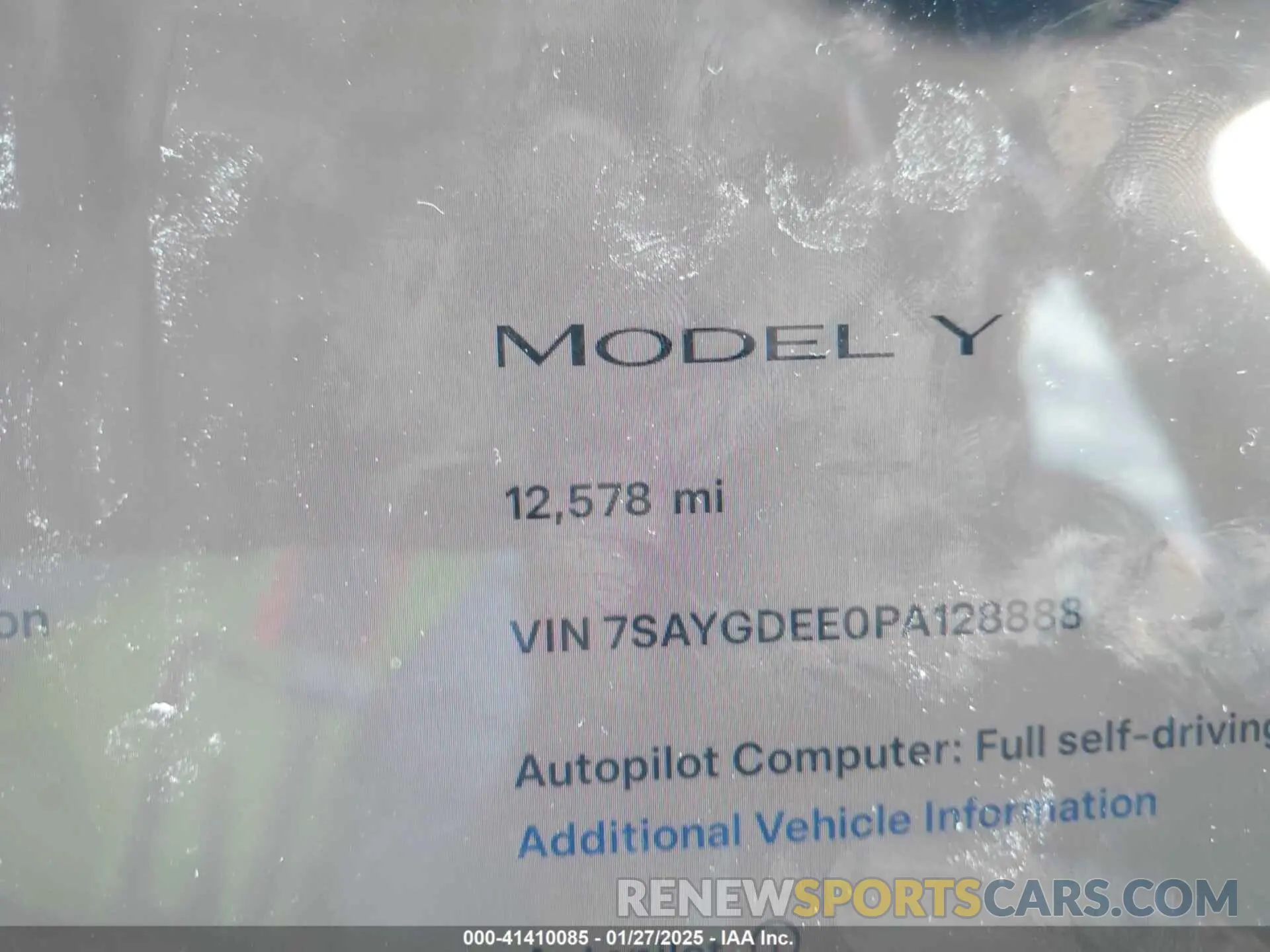7 Фотография поврежденного автомобиля 7SAYGDEE0PA128888 TESLA MODEL Y 2023