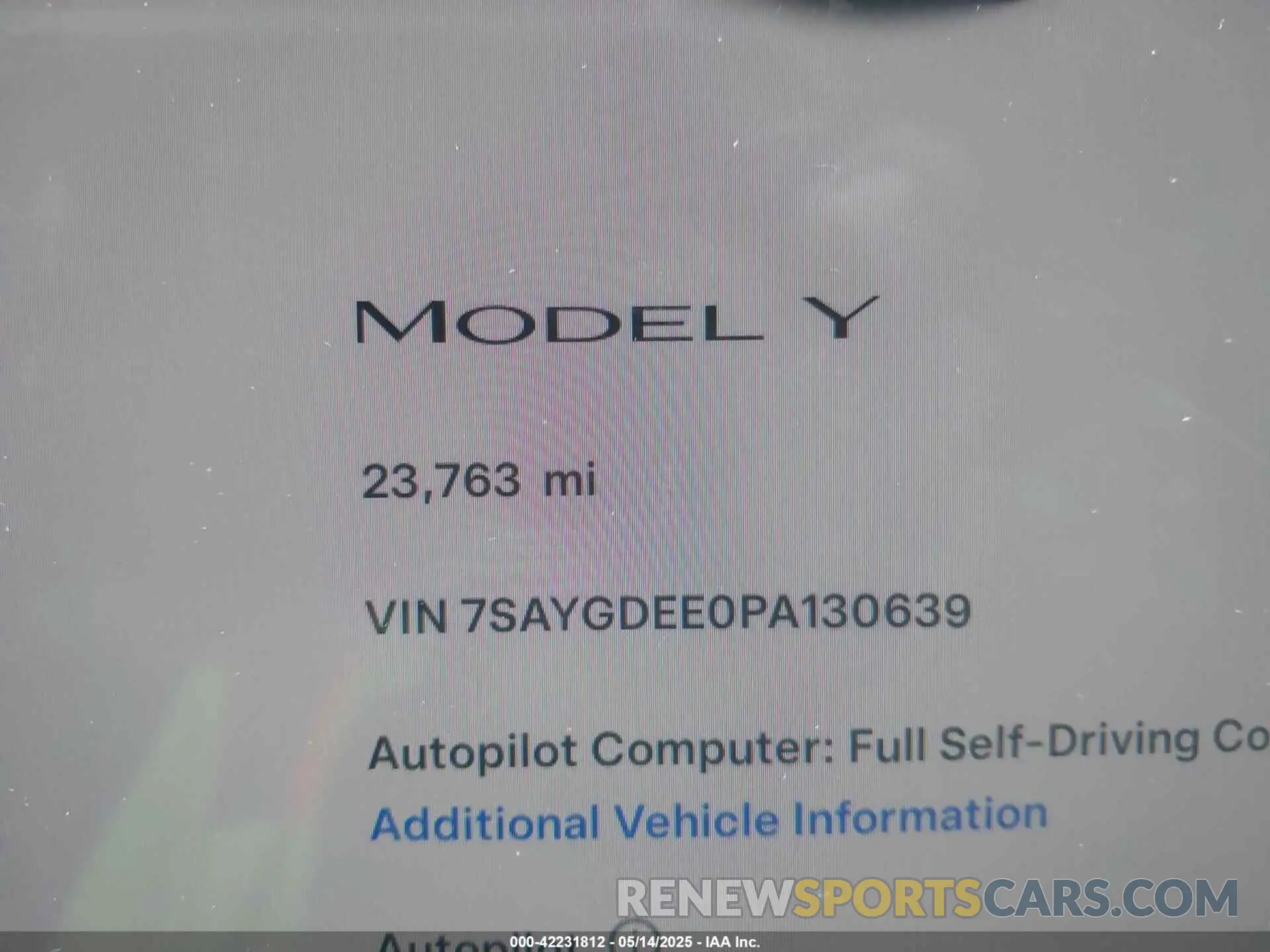 14 Photograph of a damaged car 7SAYGDEE0PA130639 TESLA MODEL Y 2023