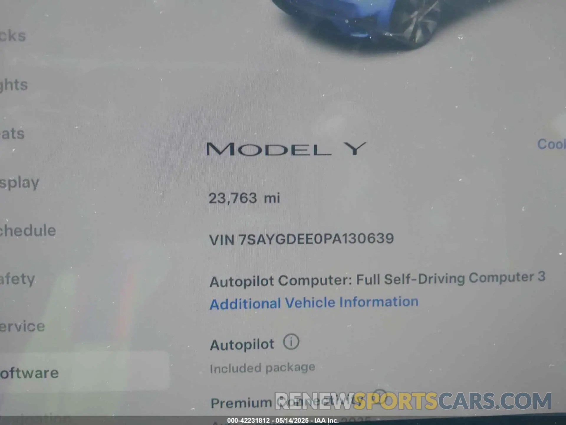 7 Photograph of a damaged car 7SAYGDEE0PA130639 TESLA MODEL Y 2023