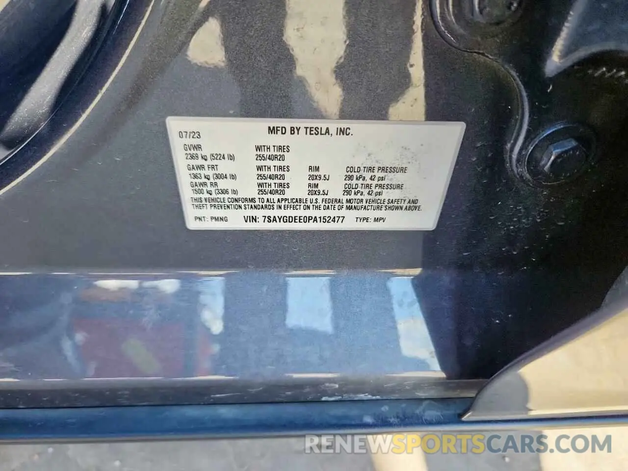14 Фотография поврежденного автомобиля 7SAYGDEE0PA152477 TESLA MODEL Y 2023