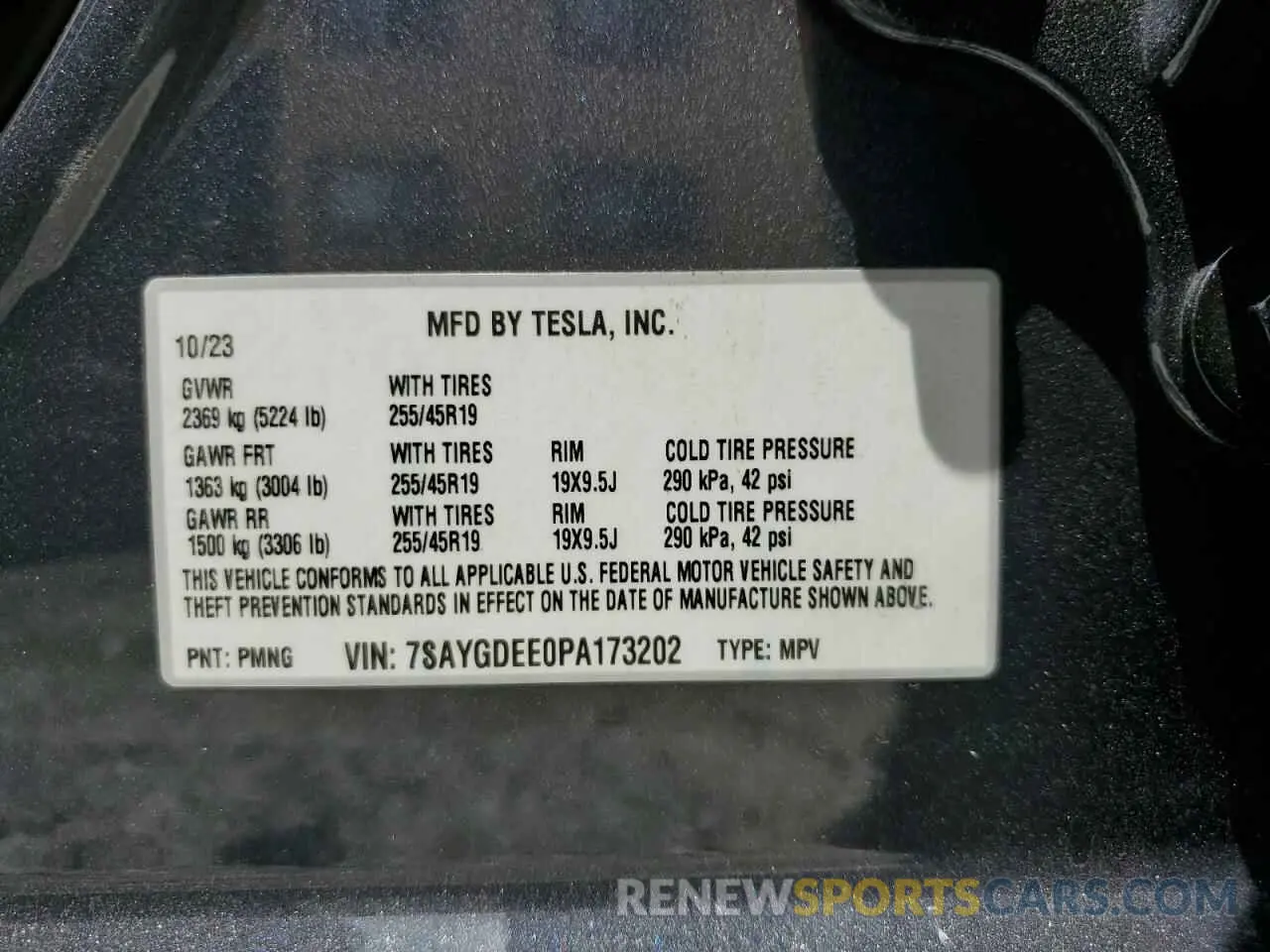 12 Фотография поврежденного автомобиля 7SAYGDEE0PA173202 TESLA MODEL Y 2023