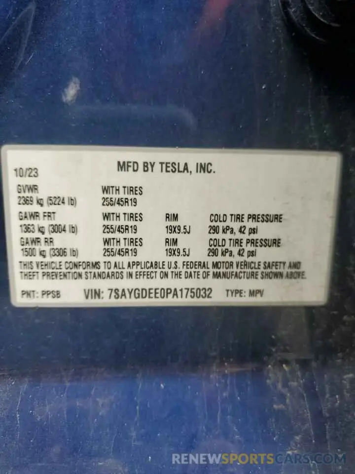 14 Photograph of a damaged car 7SAYGDEE0PA175032 TESLA MODEL Y 2023