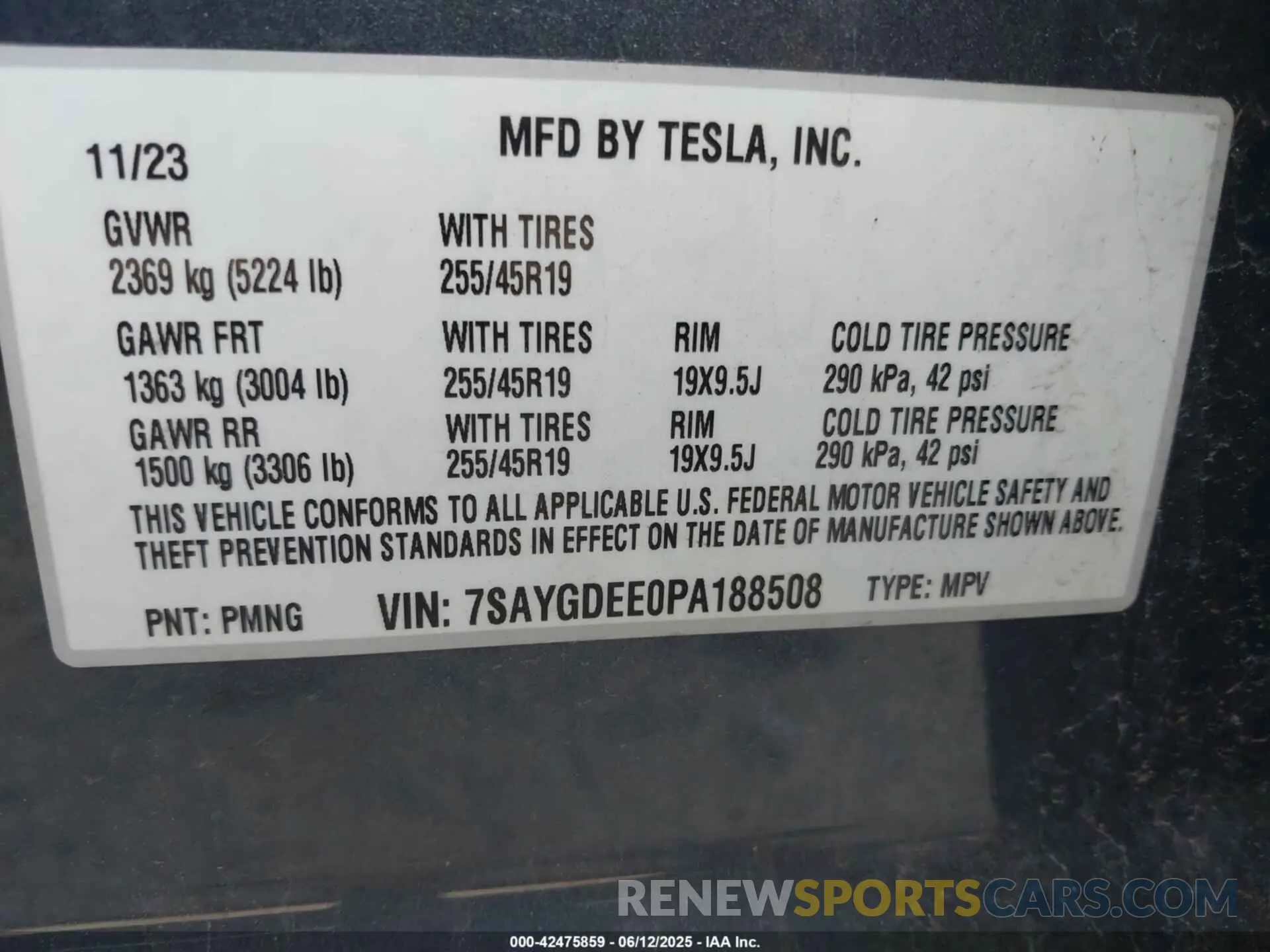 9 Photograph of a damaged car 7SAYGDEE0PA188508 TESLA MODEL Y 2023