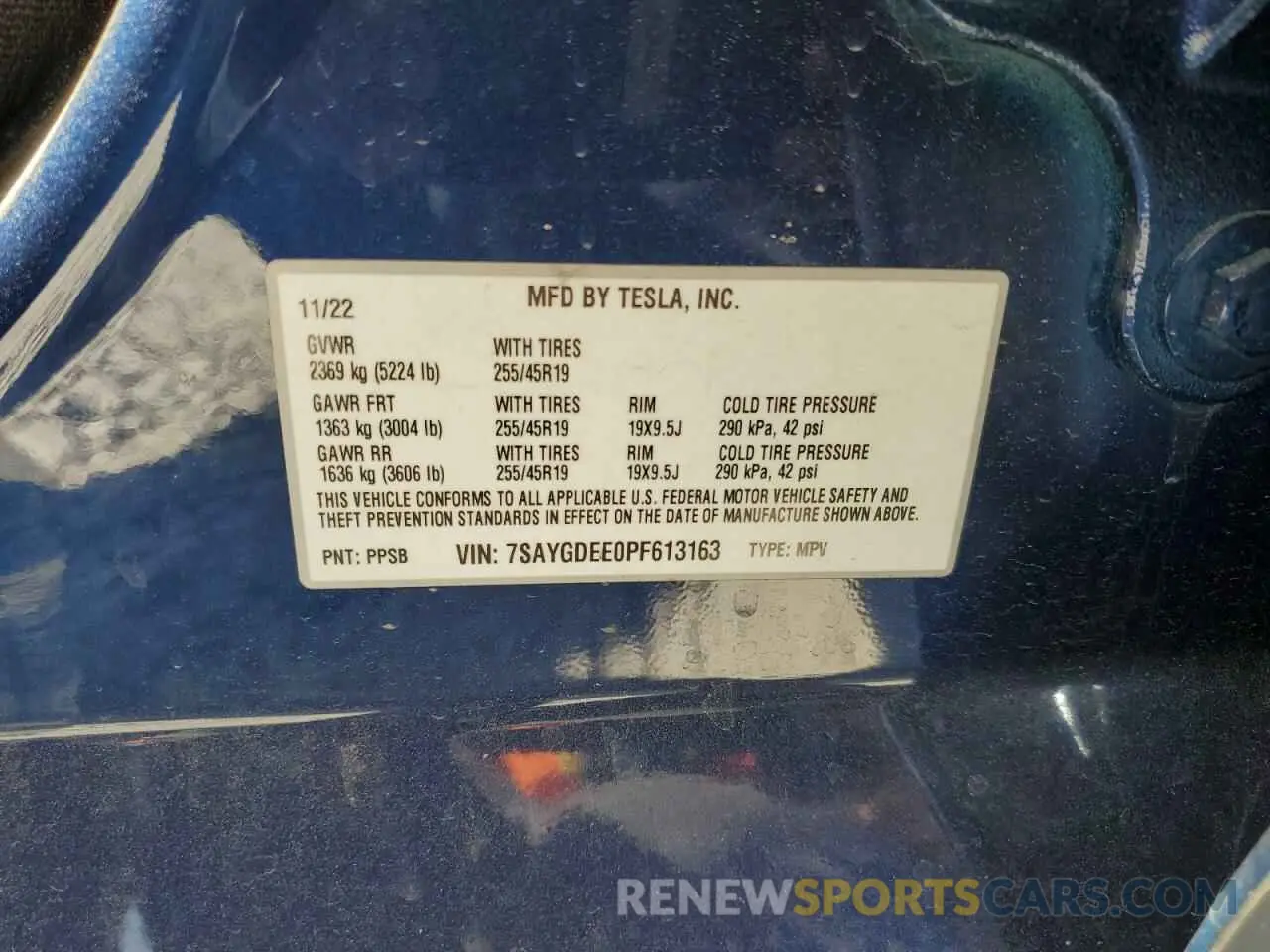 12 Фотография поврежденного автомобиля 7SAYGDEE0PF613163 TESLA MODEL Y 2023