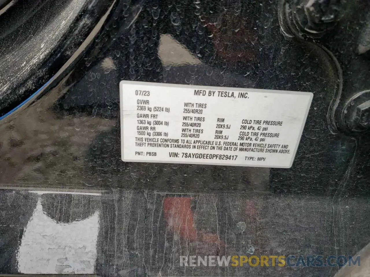 14 Photograph of a damaged car 7SAYGDEE0PF829417 TESLA MODEL Y 2023