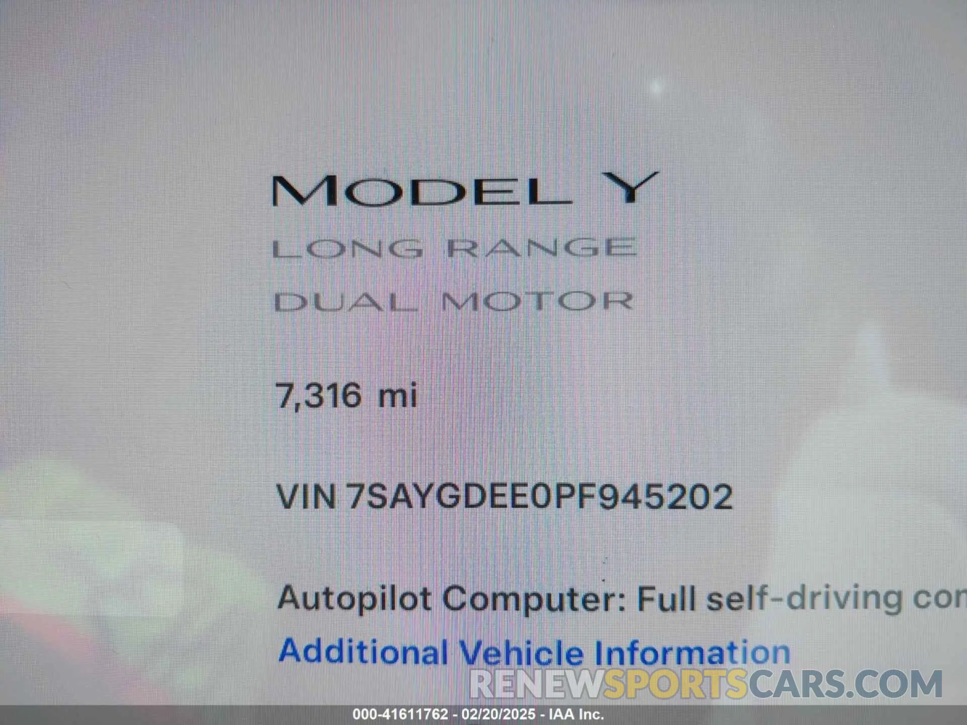 15 Фотография поврежденного автомобиля 7SAYGDEE0PF945202 TESLA MODEL Y 2023