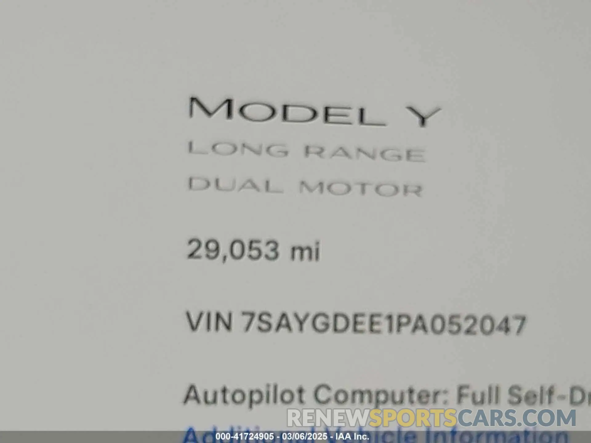 15 Photograph of a damaged car 7SAYGDEE1PA052047 TESLA MODEL Y 2023