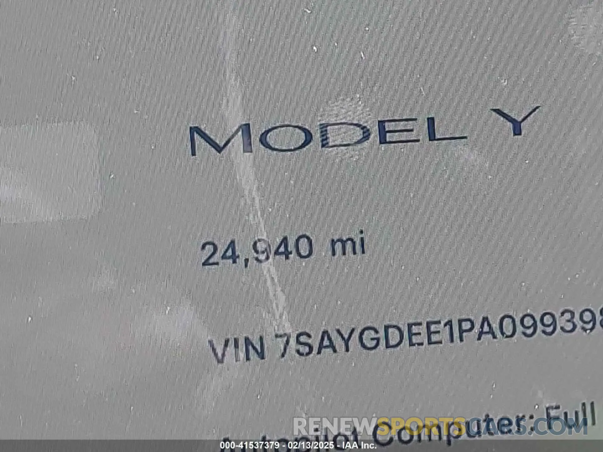 15 Фотография поврежденного автомобиля 7SAYGDEE1PA099398 TESLA MODEL Y 2023