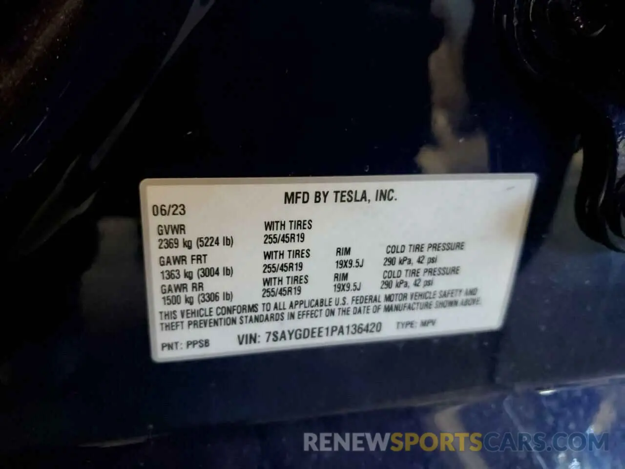 12 Photograph of a damaged car 7SAYGDEE1PA136420 TESLA MODEL Y 2023
