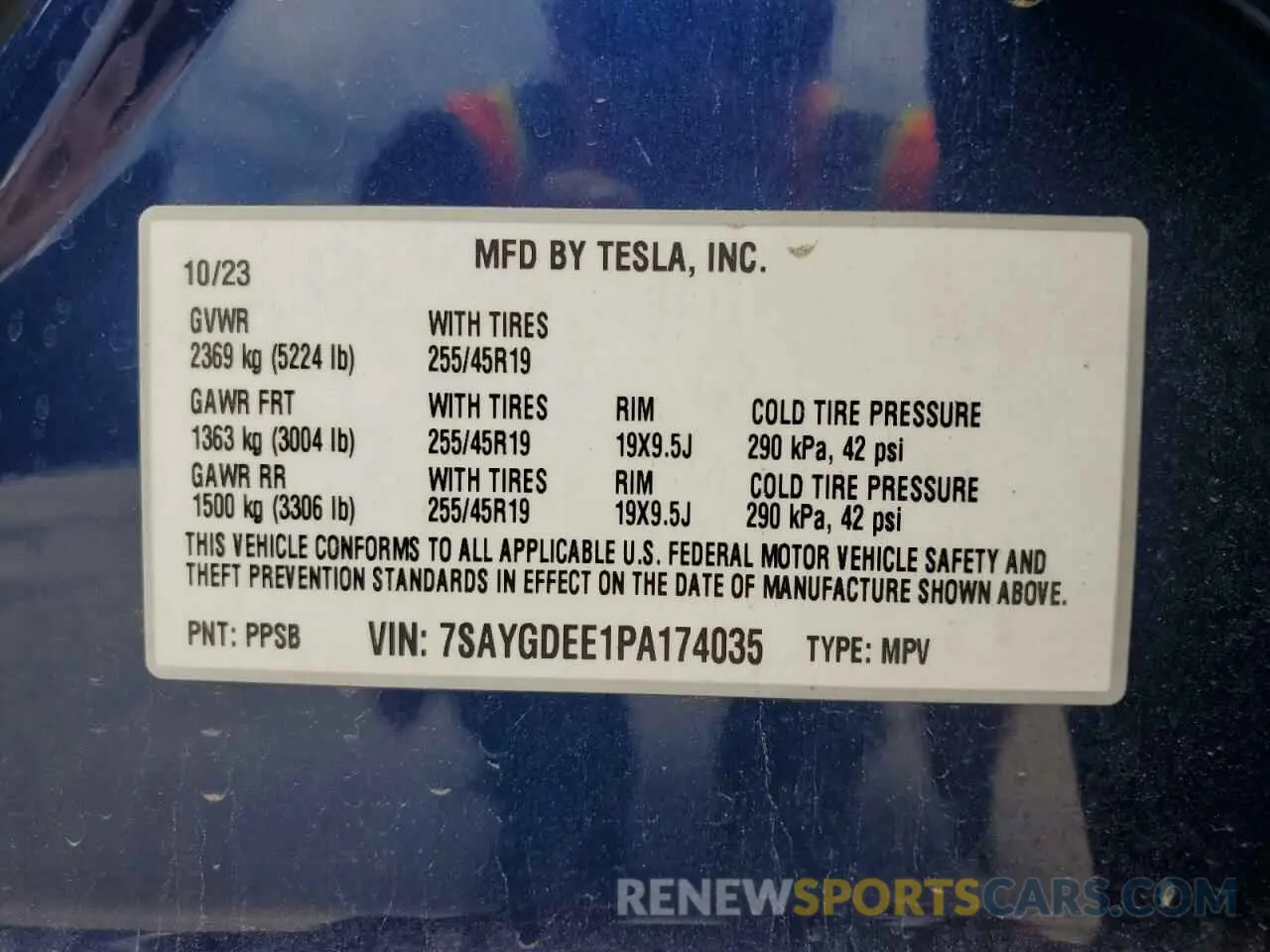 13 Photograph of a damaged car 7SAYGDEE1PA174035 TESLA MODEL Y 2023