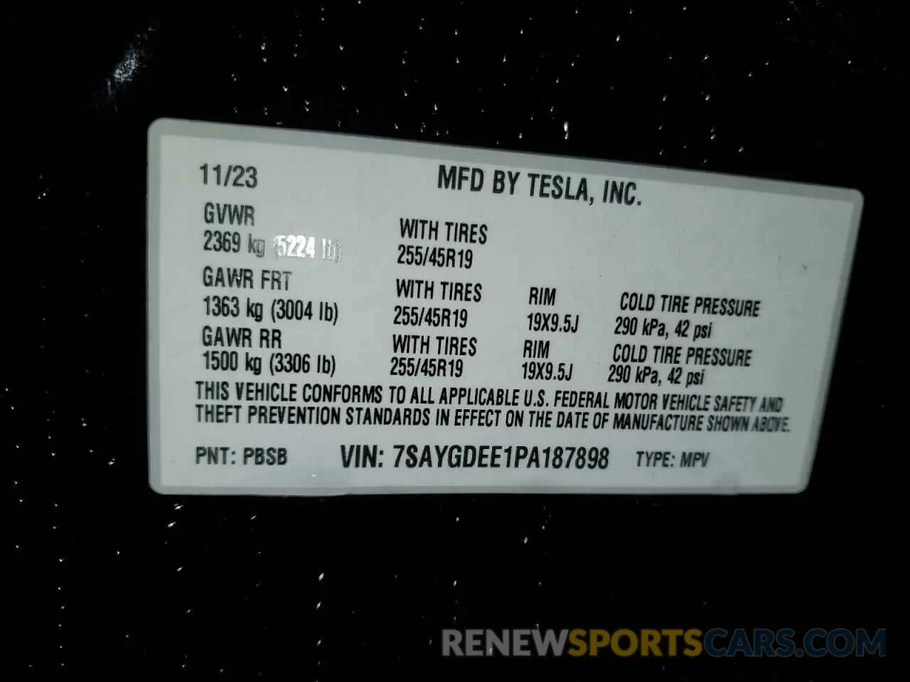 13 Photograph of a damaged car 7SAYGDEE1PA187898 TESLA MODEL Y 2023