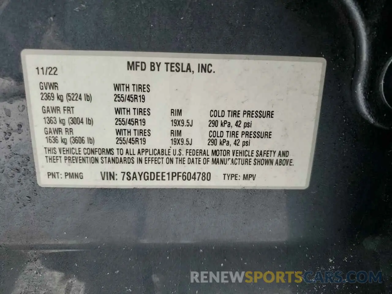 13 Фотография поврежденного автомобиля 7SAYGDEE1PF604780 TESLA MODEL Y 2023