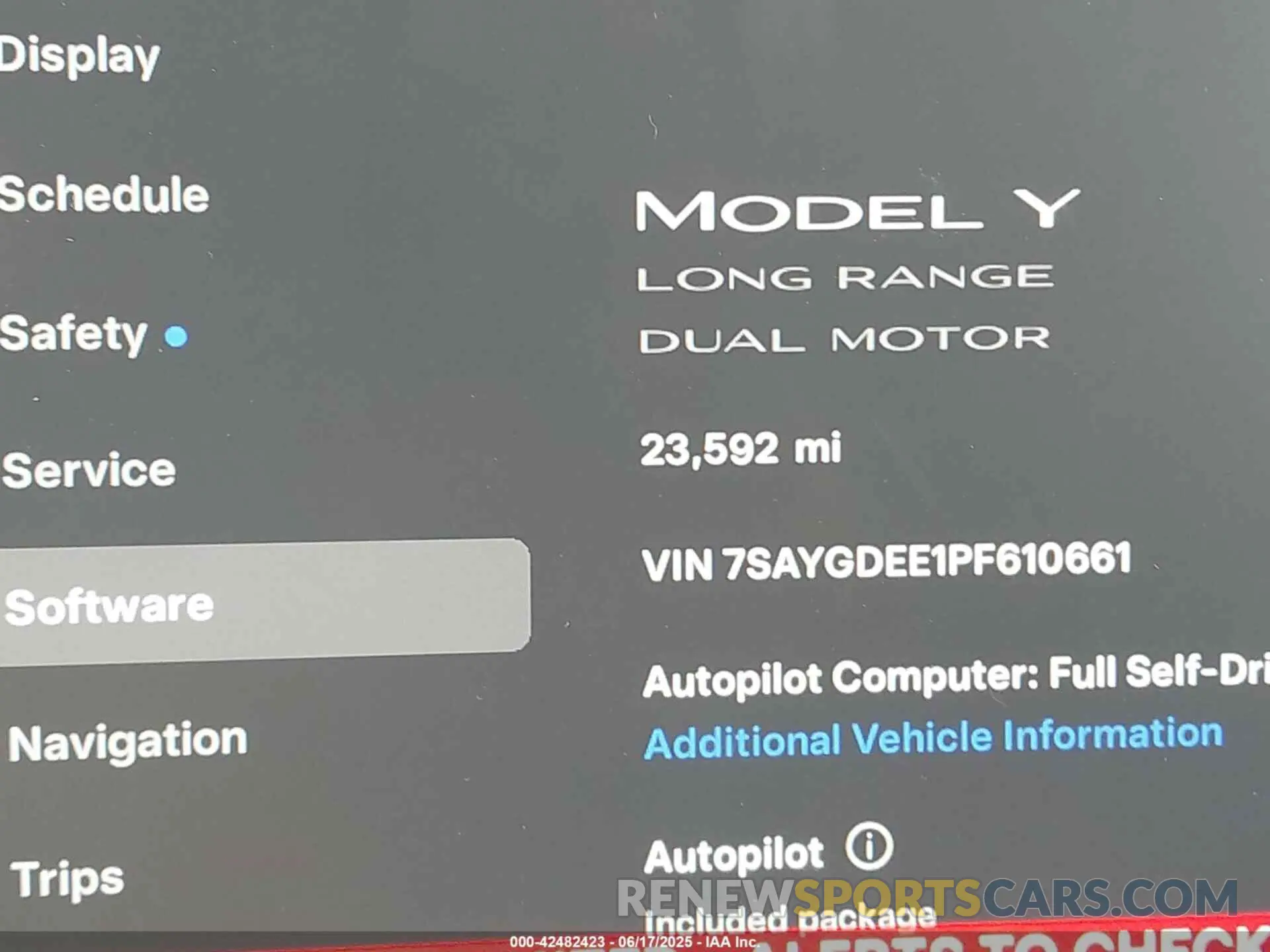 16 Фотография поврежденного автомобиля 7SAYGDEE1PF610661 TESLA MODEL Y 2023