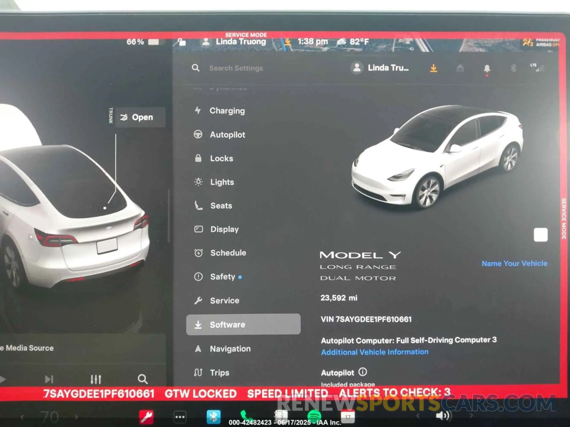 7 Фотография поврежденного автомобиля 7SAYGDEE1PF610661 TESLA MODEL Y 2023