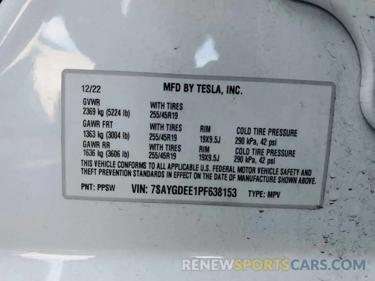 12 Photograph of a damaged car 7SAYGDEE1PF638153 TESLA MODEL Y 2023