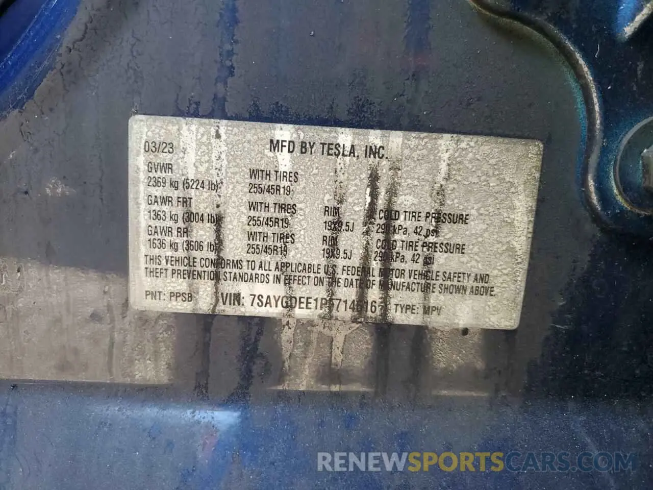 12 Фотография поврежденного автомобиля 7SAYGDEE1PF714616 TESLA MODEL Y 2023