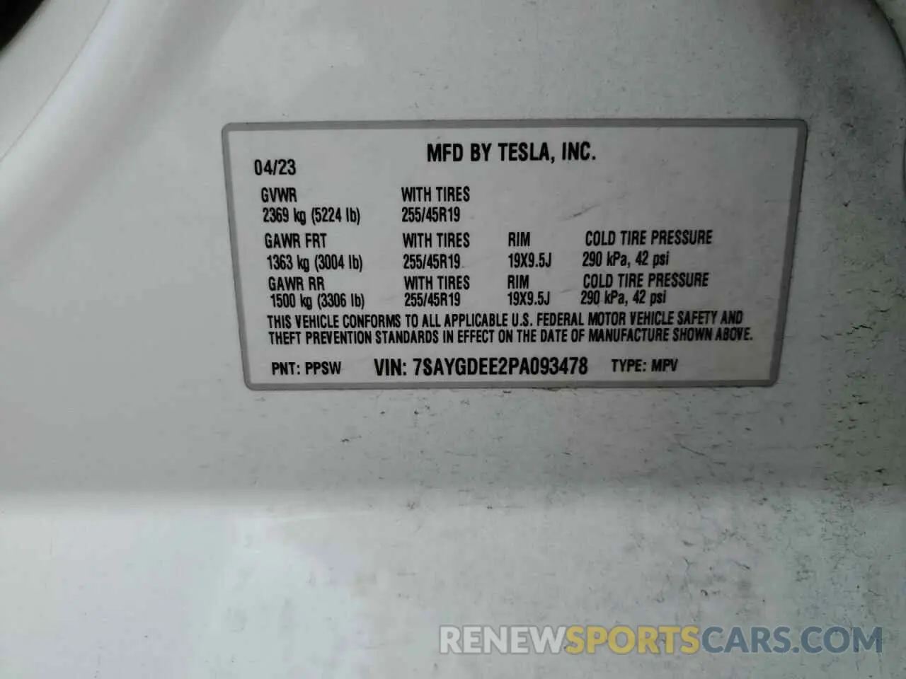 13 Photograph of a damaged car 7SAYGDEE2PA093478 TESLA MODEL Y 2023