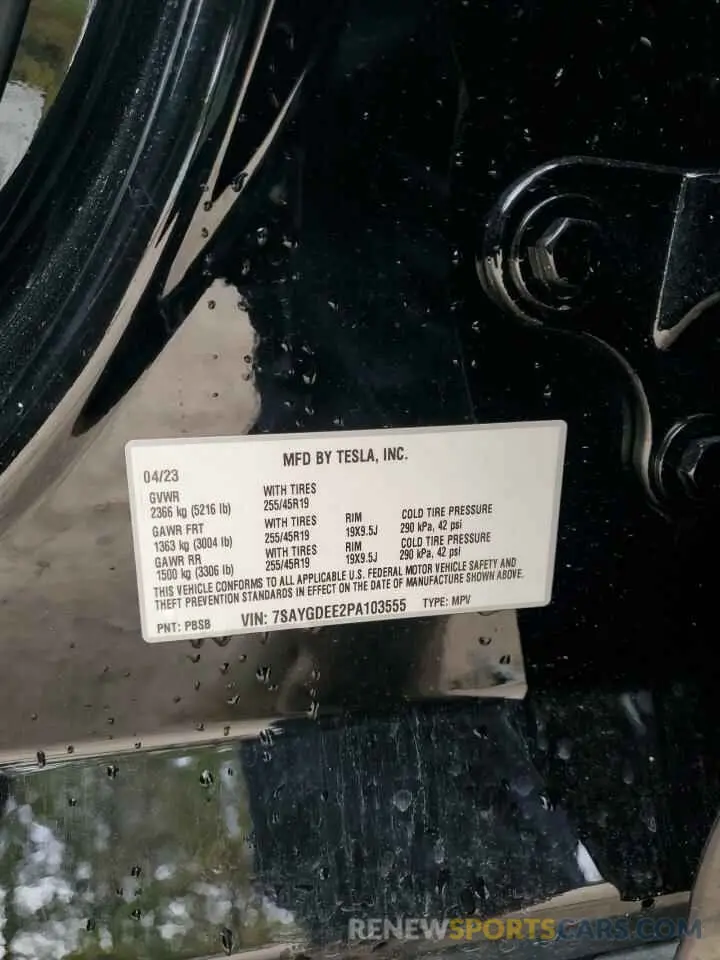 14 Фотография поврежденного автомобиля 7SAYGDEE2PA103555 TESLA MODEL Y 2023
