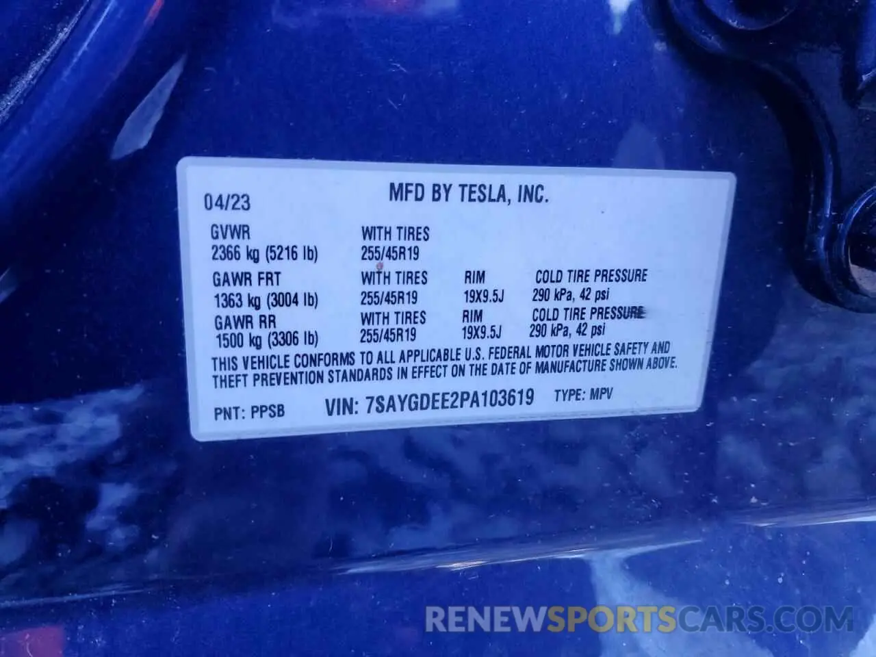 12 Photograph of a damaged car 7SAYGDEE2PA103619 TESLA MODEL Y 2023