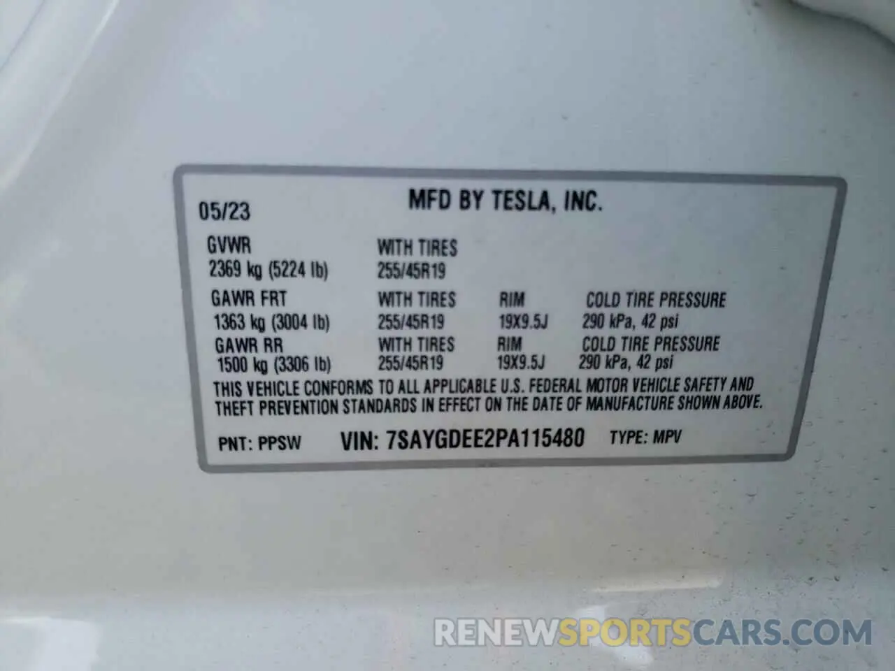 13 Фотография поврежденного автомобиля 7SAYGDEE2PA115480 TESLA MODEL Y 2023