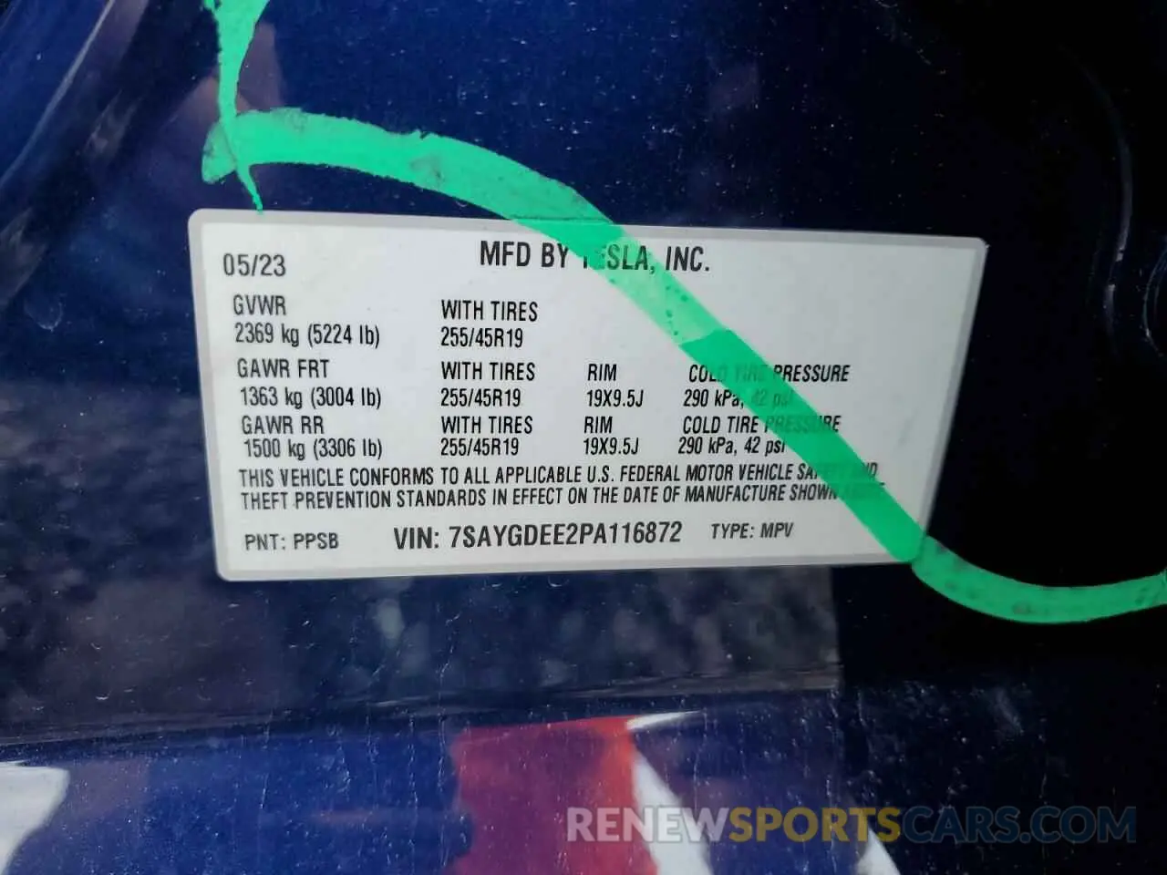 12 Photograph of a damaged car 7SAYGDEE2PA116872 TESLA MODEL Y 2023