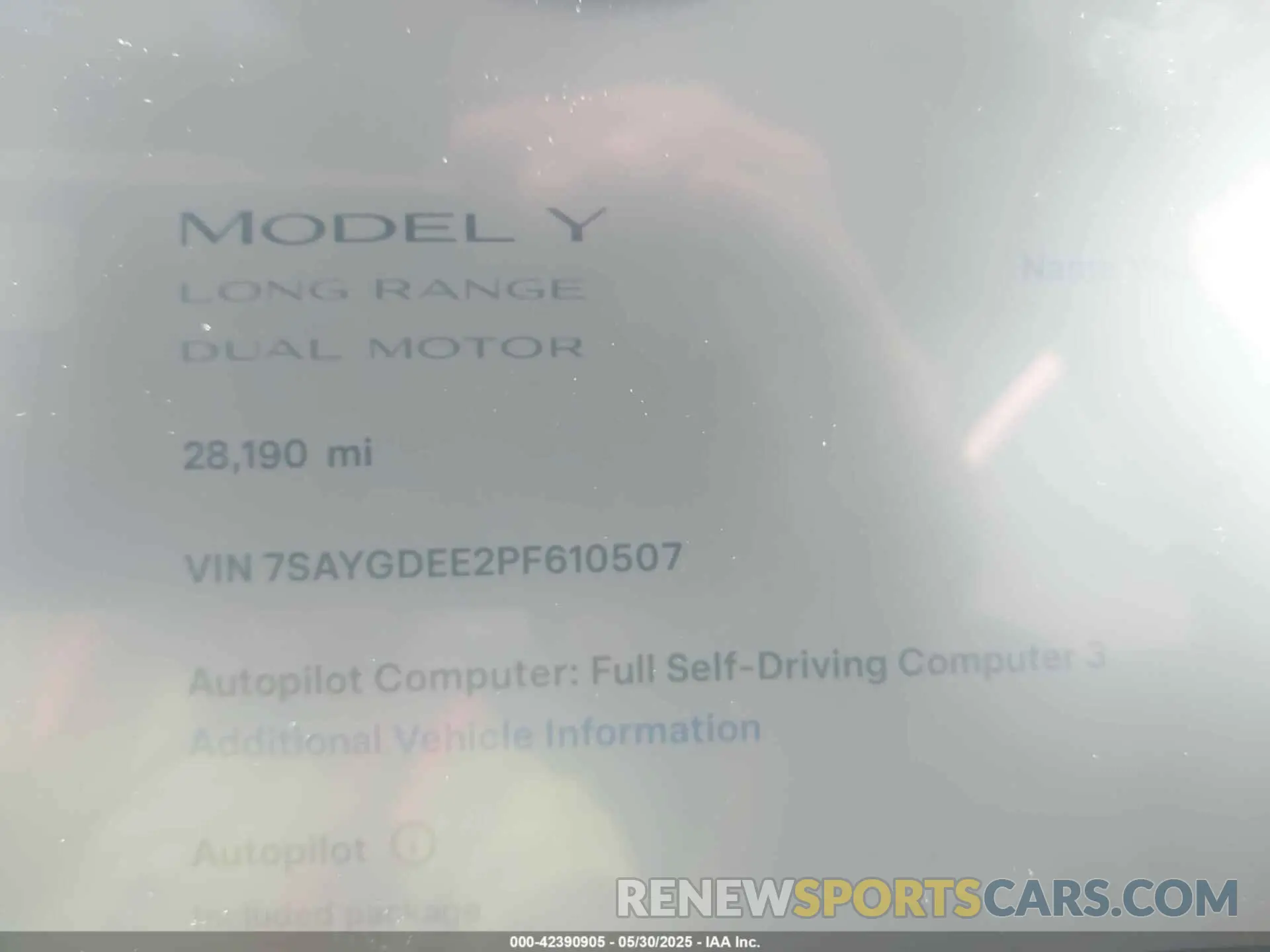 7 Photograph of a damaged car 7SAYGDEE2PF610507 TESLA MODEL Y 2023