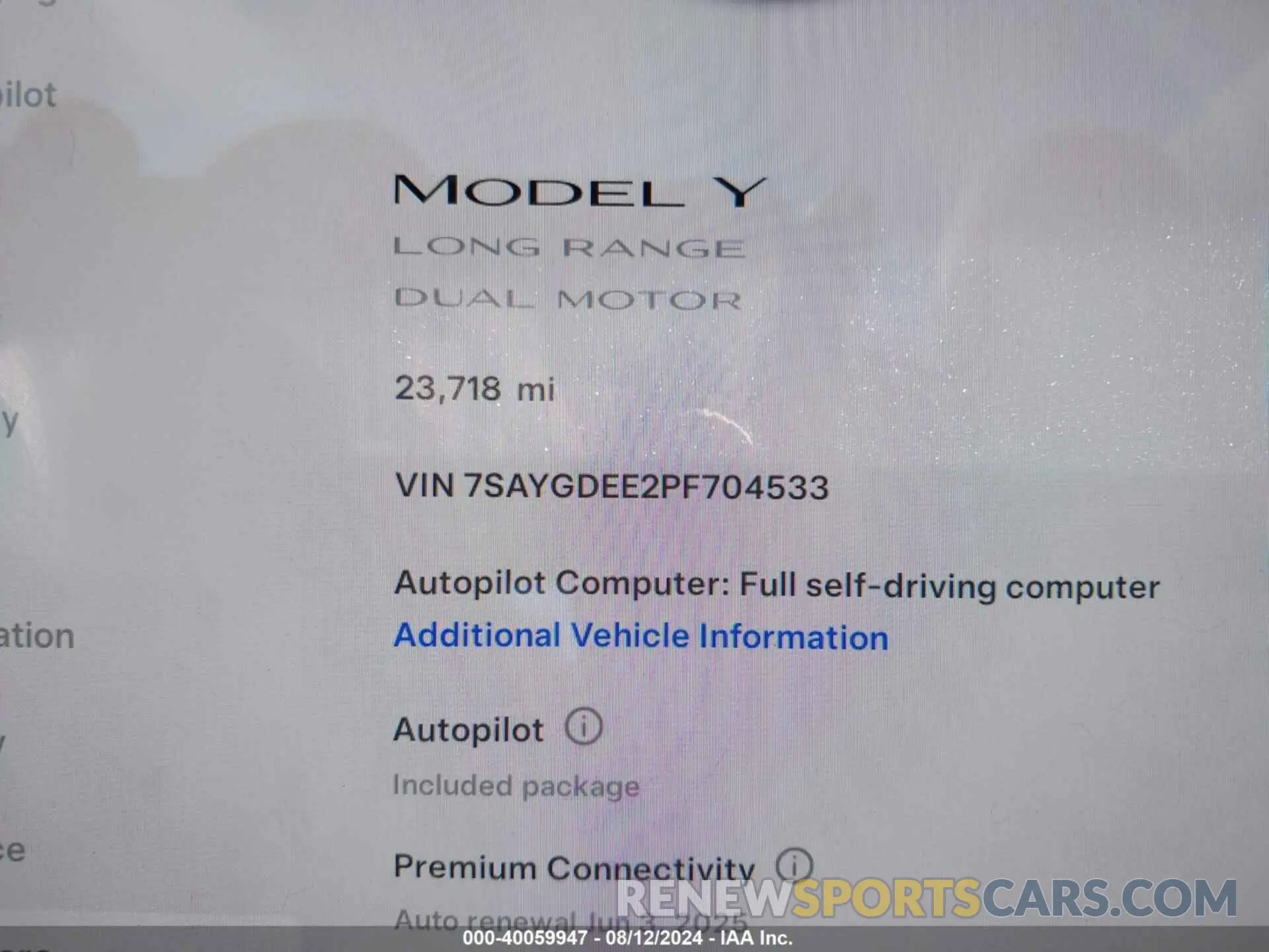 15 Фотография поврежденного автомобиля 7SAYGDEE2PF704533 TESLA MODEL Y 2023