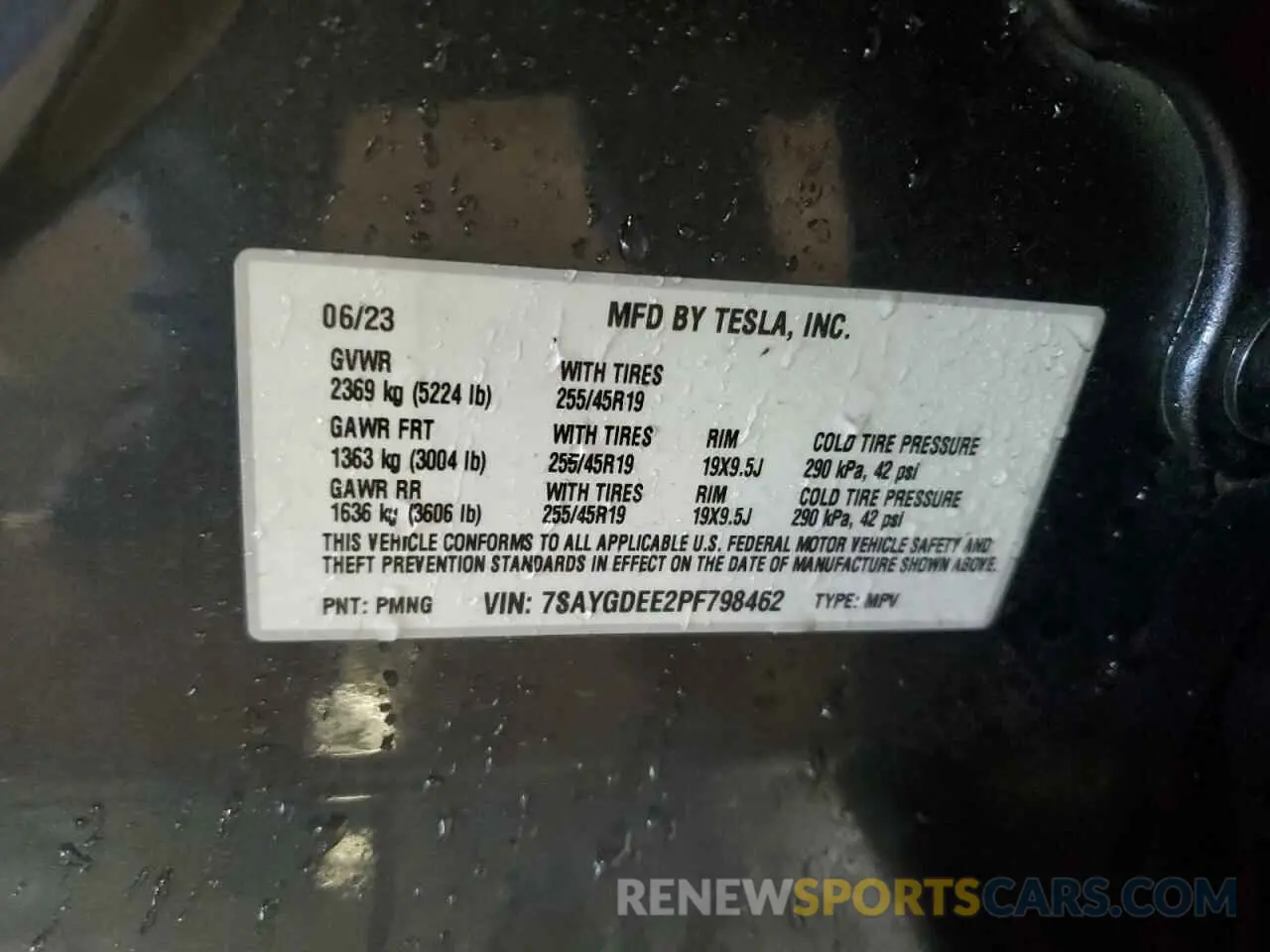 14 Photograph of a damaged car 7SAYGDEE2PF798462 TESLA MODEL Y 2023