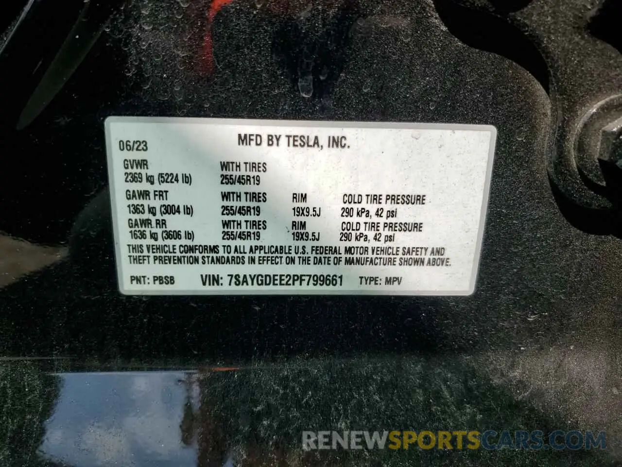12 Фотография поврежденного автомобиля 7SAYGDEE2PF799661 TESLA MODEL Y 2023