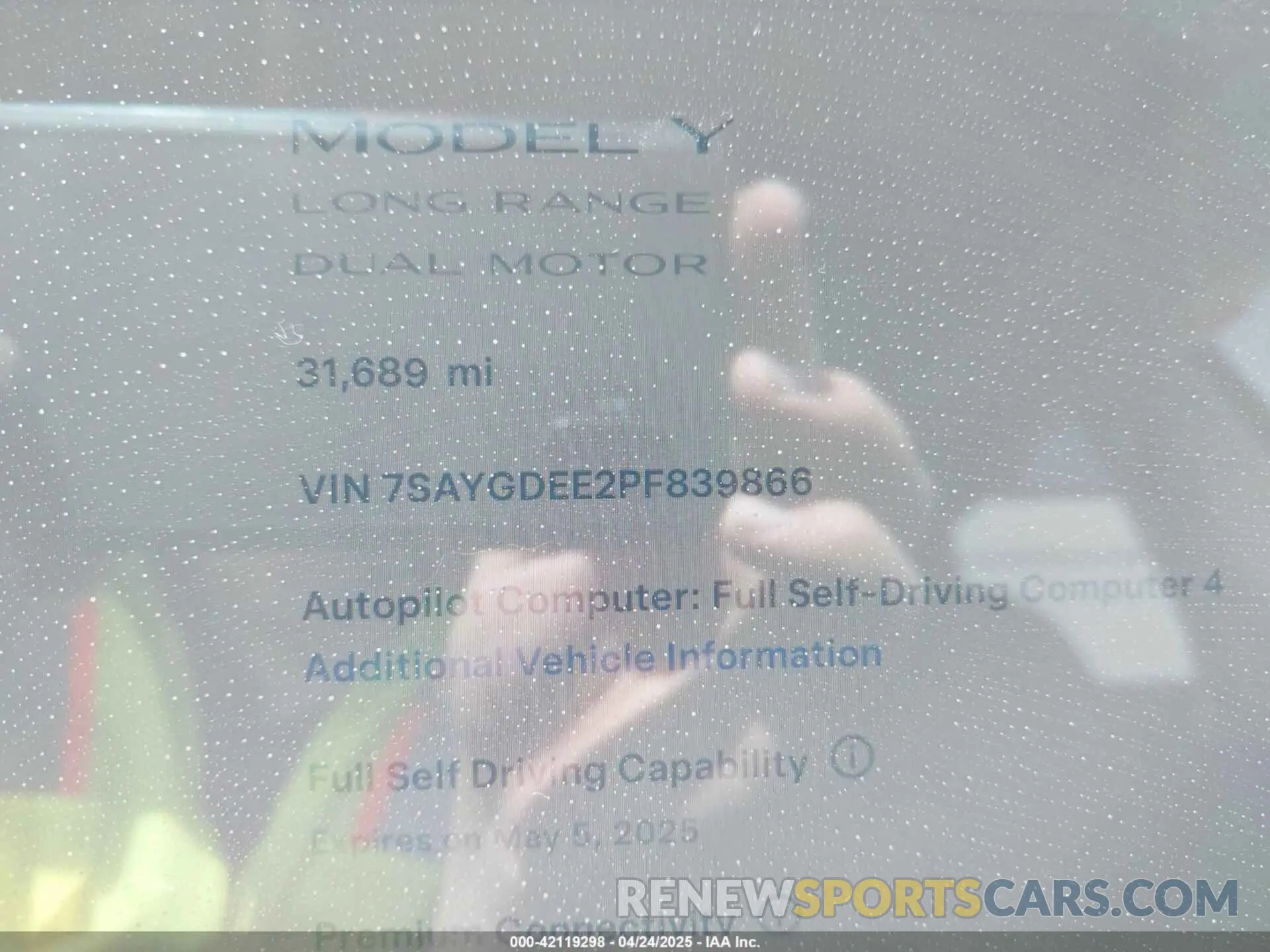 14 Фотография поврежденного автомобиля 7SAYGDEE2PF839866 TESLA MODEL Y 2023