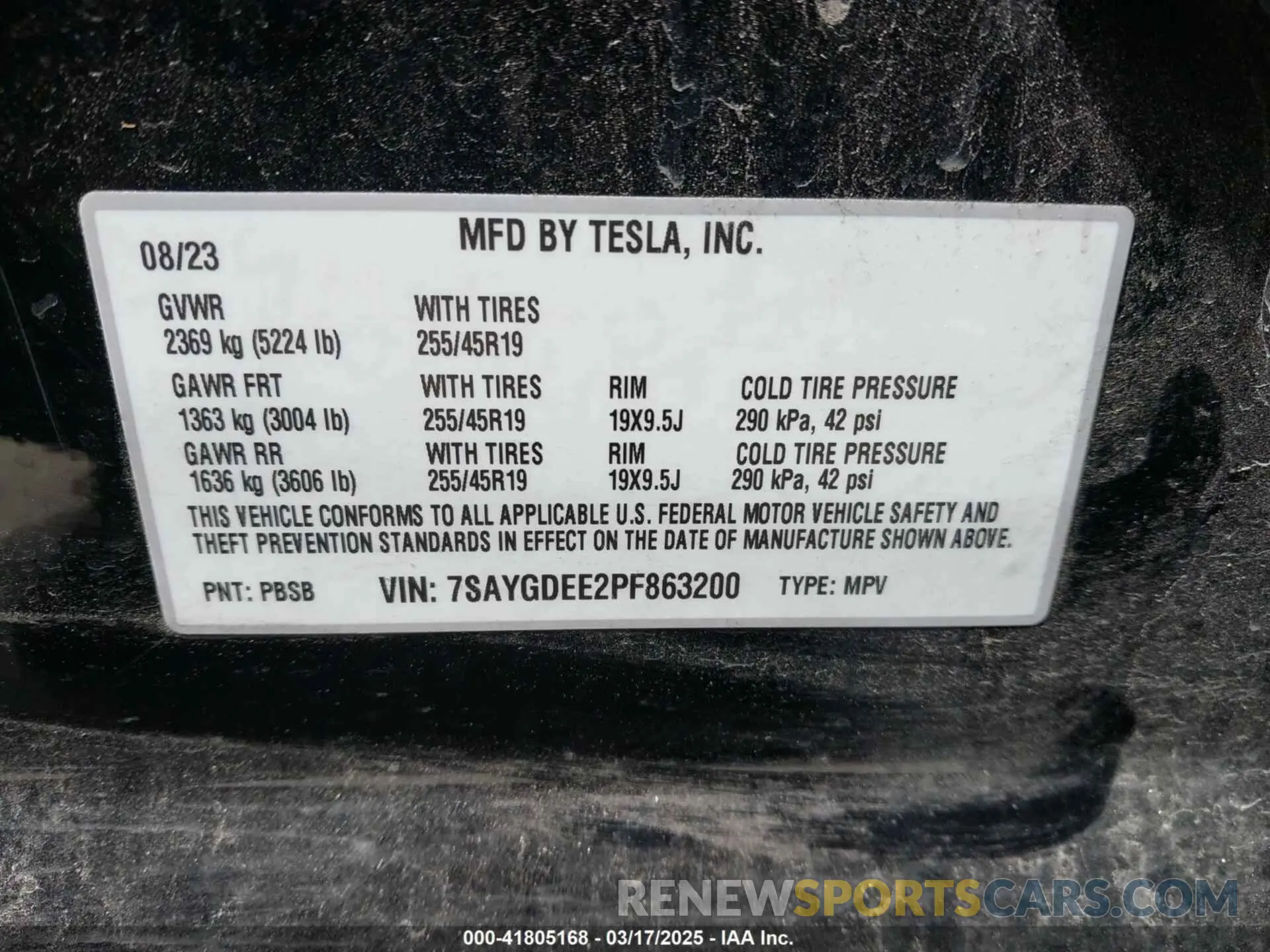 9 Photograph of a damaged car 7SAYGDEE2PF863200 TESLA MODEL Y 2023