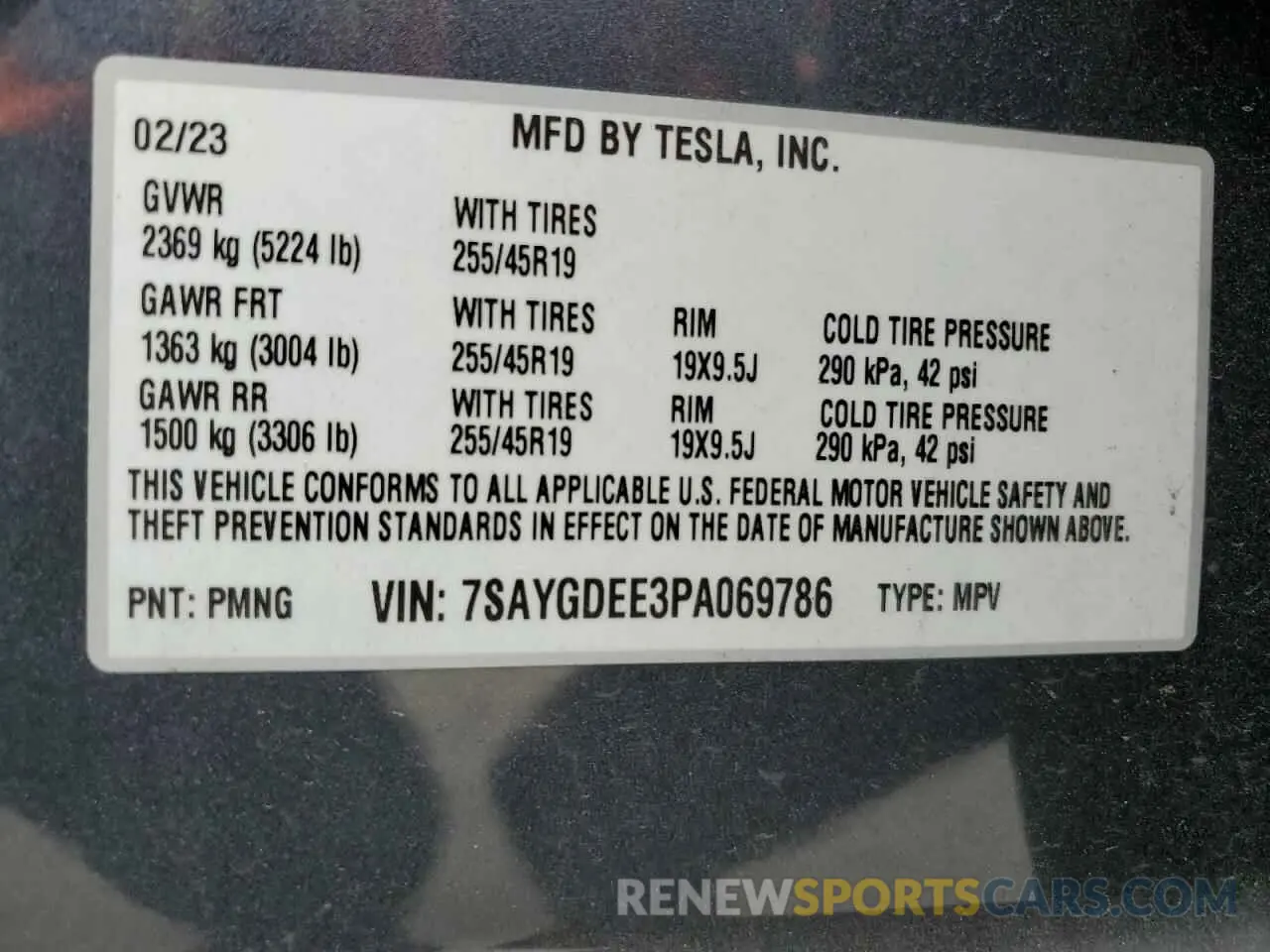 12 Photograph of a damaged car 7SAYGDEE3PA069786 TESLA MODEL Y 2023