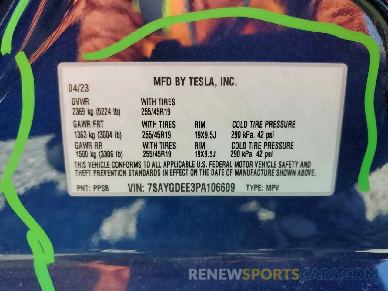 13 Photograph of a damaged car 7SAYGDEE3PA106609 TESLA MODEL Y 2023