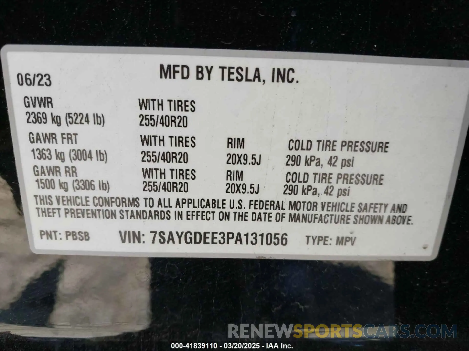 9 Фотография поврежденного автомобиля 7SAYGDEE3PA131056 TESLA MODEL Y 2023