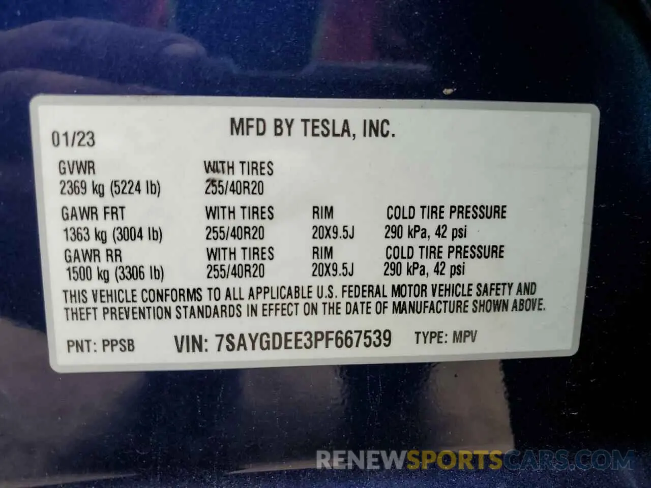 12 Фотография поврежденного автомобиля 7SAYGDEE3PF667539 TESLA MODEL Y 2023