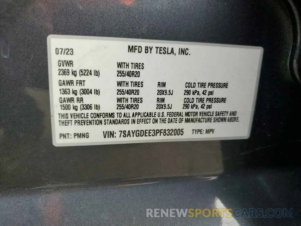 13 Photograph of a damaged car 7SAYGDEE3PF832005 TESLA MODEL Y 2023